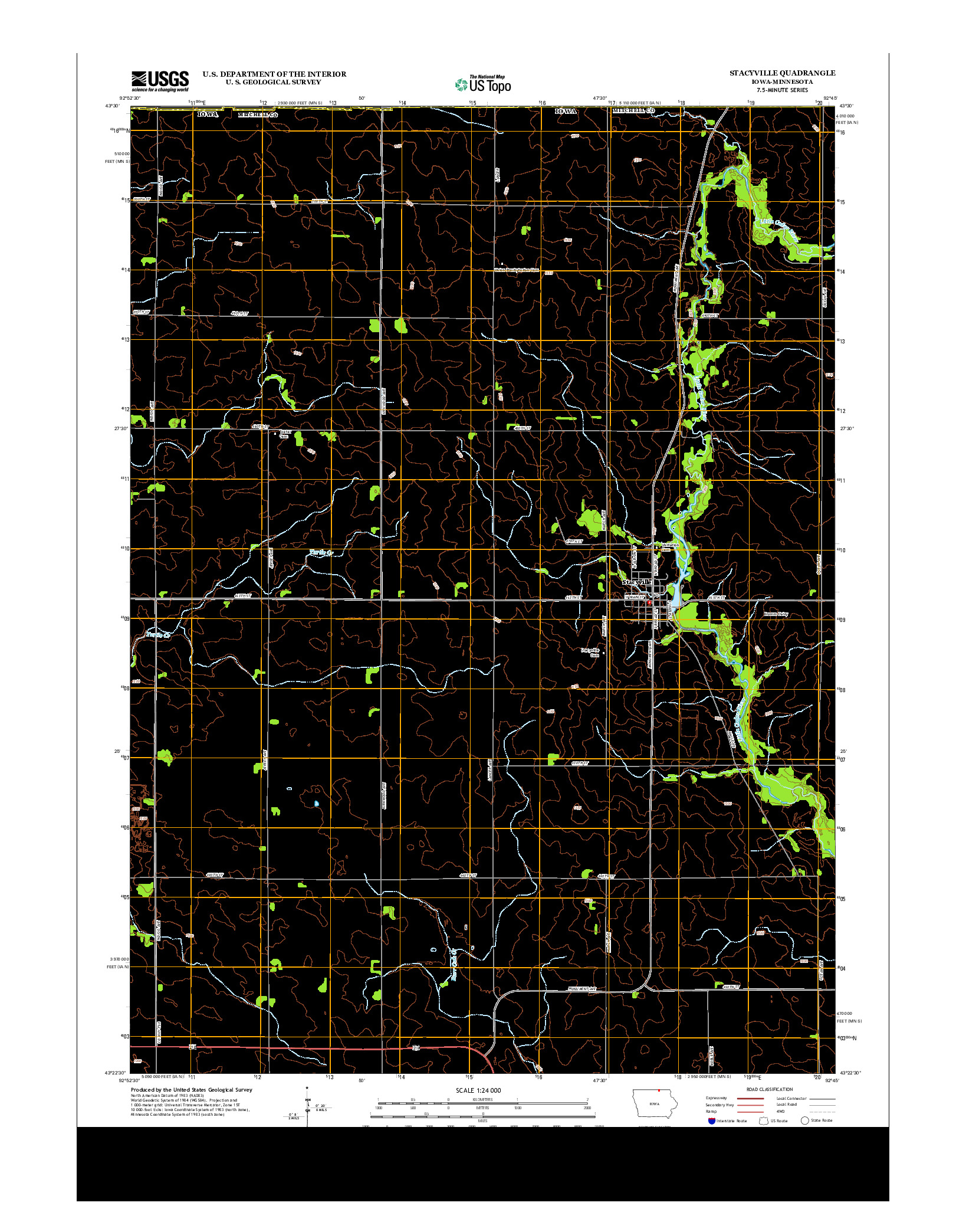 USGS US TOPO 7.5-MINUTE MAP FOR STACYVILLE, IA-MN 2013