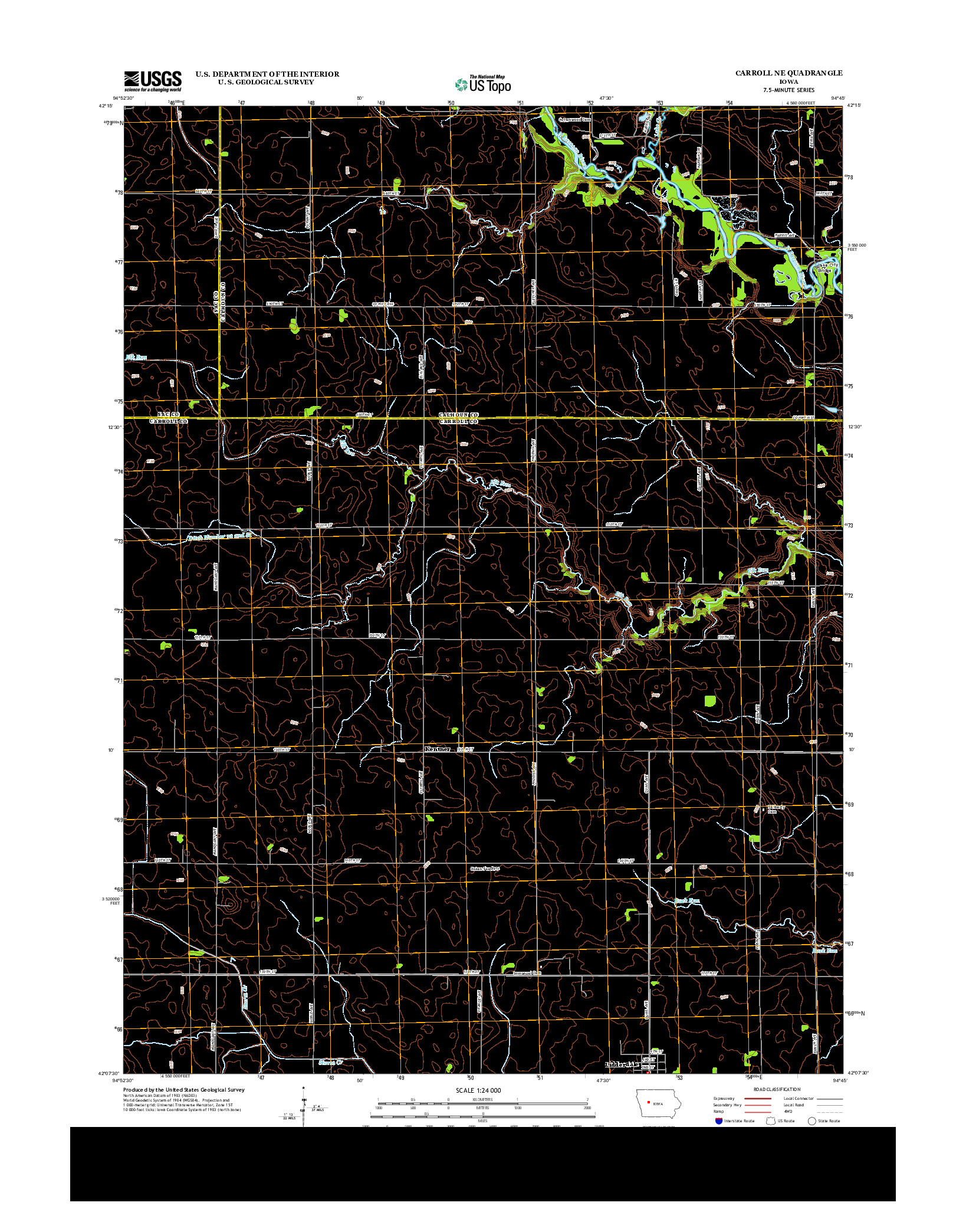 USGS US TOPO 7.5-MINUTE MAP FOR CARROLL NE, IA 2013