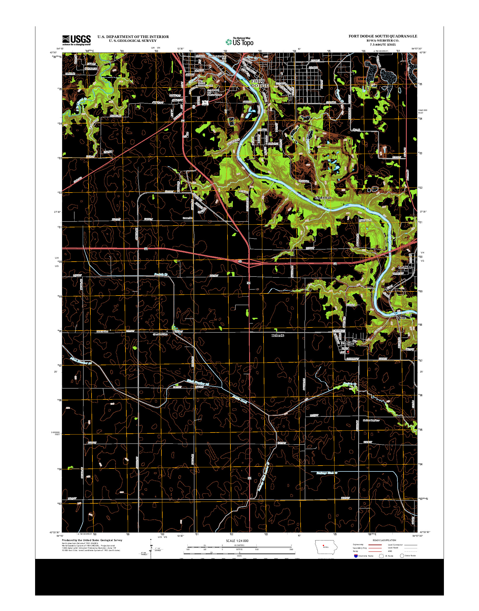 USGS US TOPO 7.5-MINUTE MAP FOR FORT DODGE SOUTH, IA 2013
