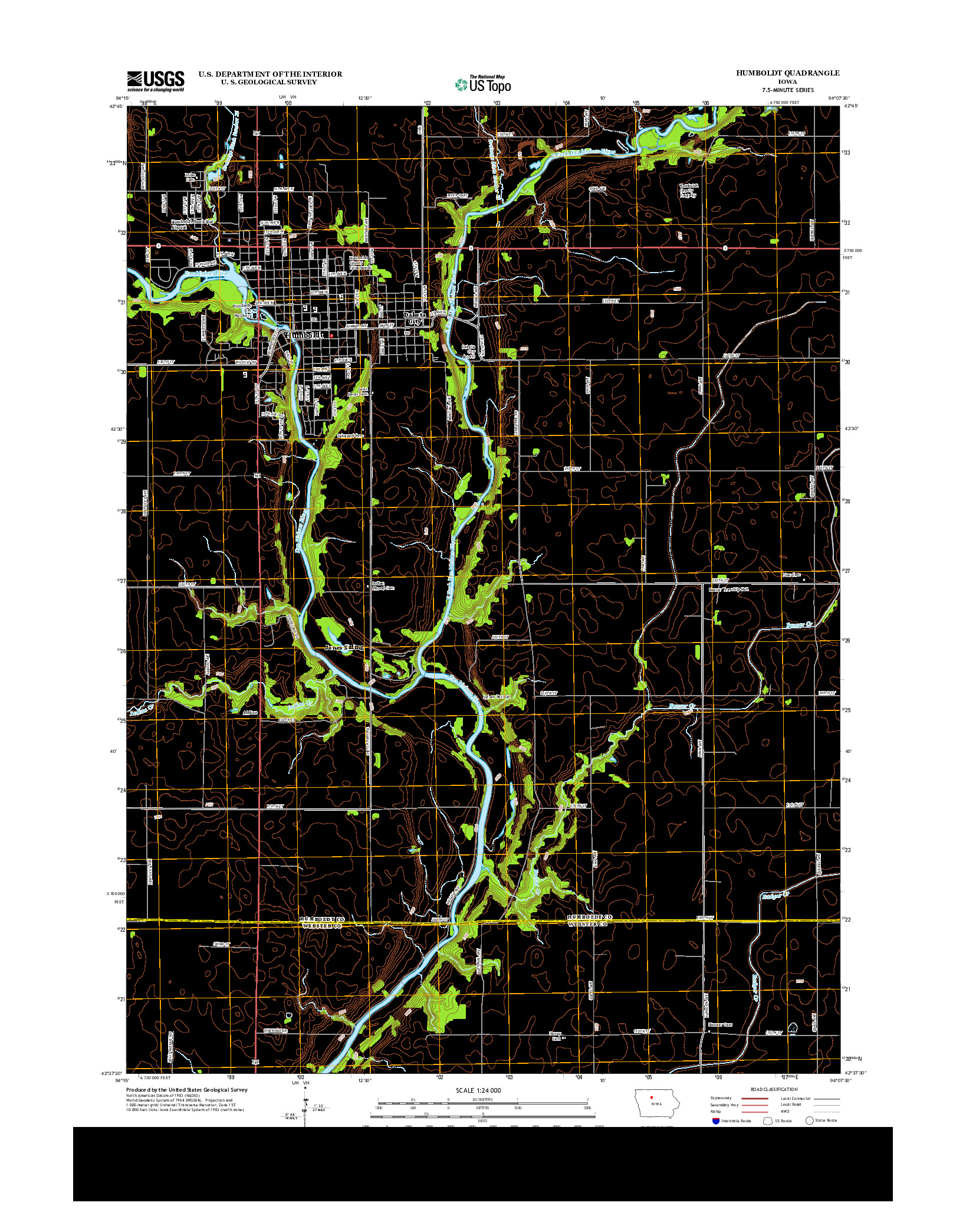 USGS US TOPO 7.5-MINUTE MAP FOR HUMBOLDT, IA 2013