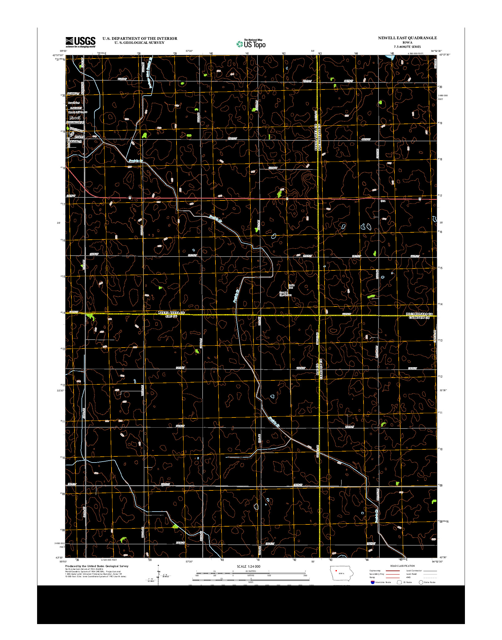 USGS US TOPO 7.5-MINUTE MAP FOR NEWELL EAST, IA 2013