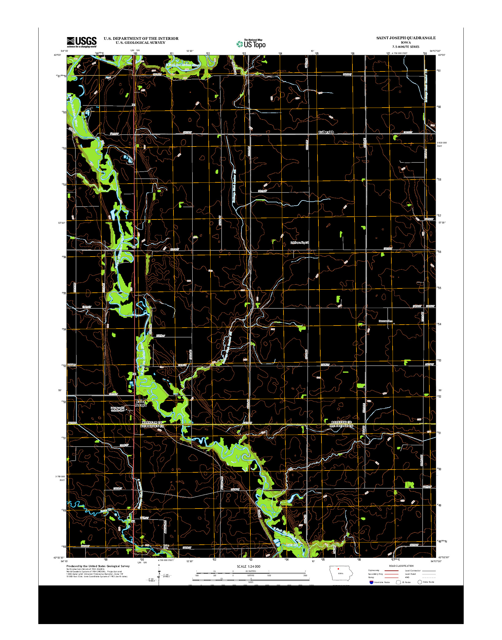 USGS US TOPO 7.5-MINUTE MAP FOR SAINT JOSEPH, IA 2013