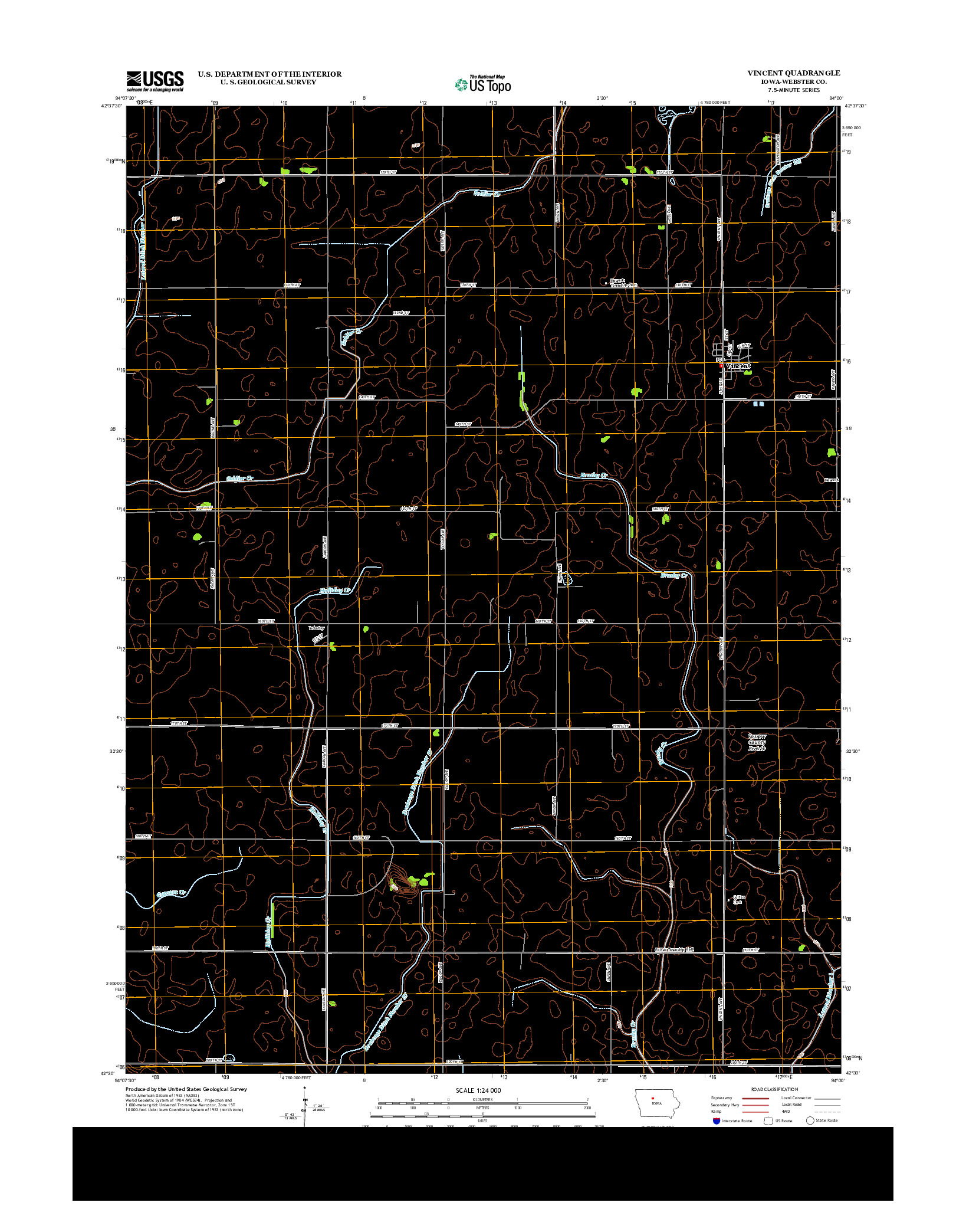 USGS US TOPO 7.5-MINUTE MAP FOR VINCENT, IA 2013