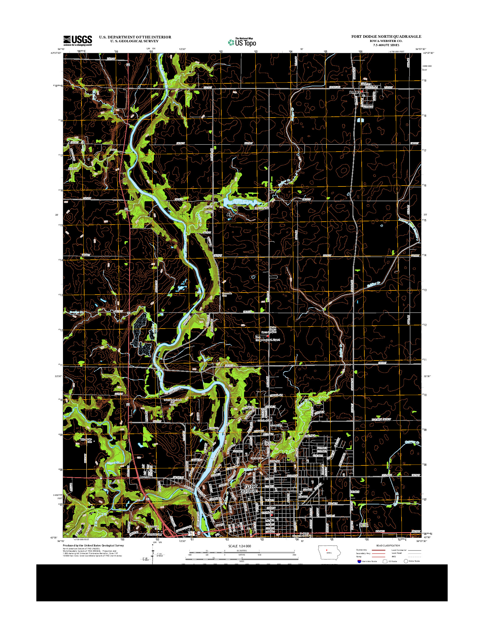 USGS US TOPO 7.5-MINUTE MAP FOR FORT DODGE NORTH, IA 2013