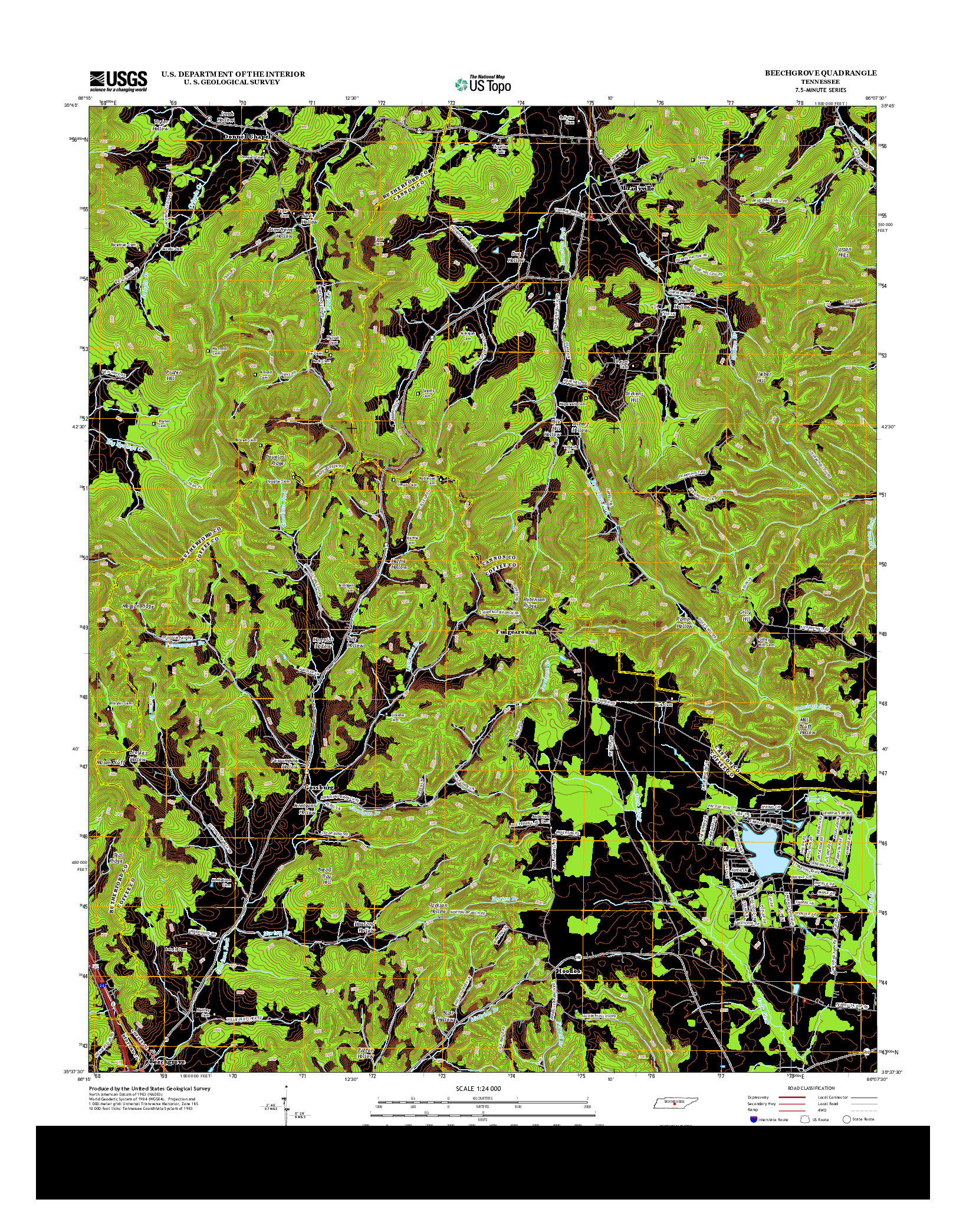 USGS US TOPO 7.5-MINUTE MAP FOR BEECHGROVE, TN 2013