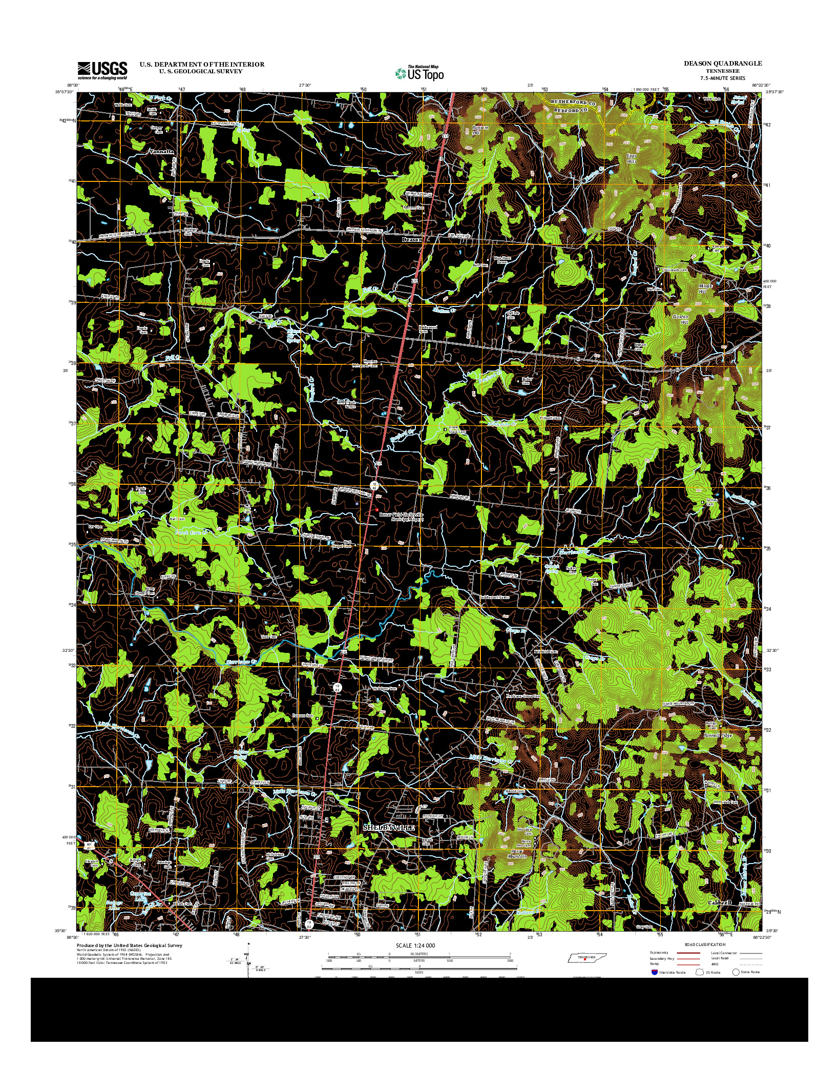 USGS US TOPO 7.5-MINUTE MAP FOR DEASON, TN 2013