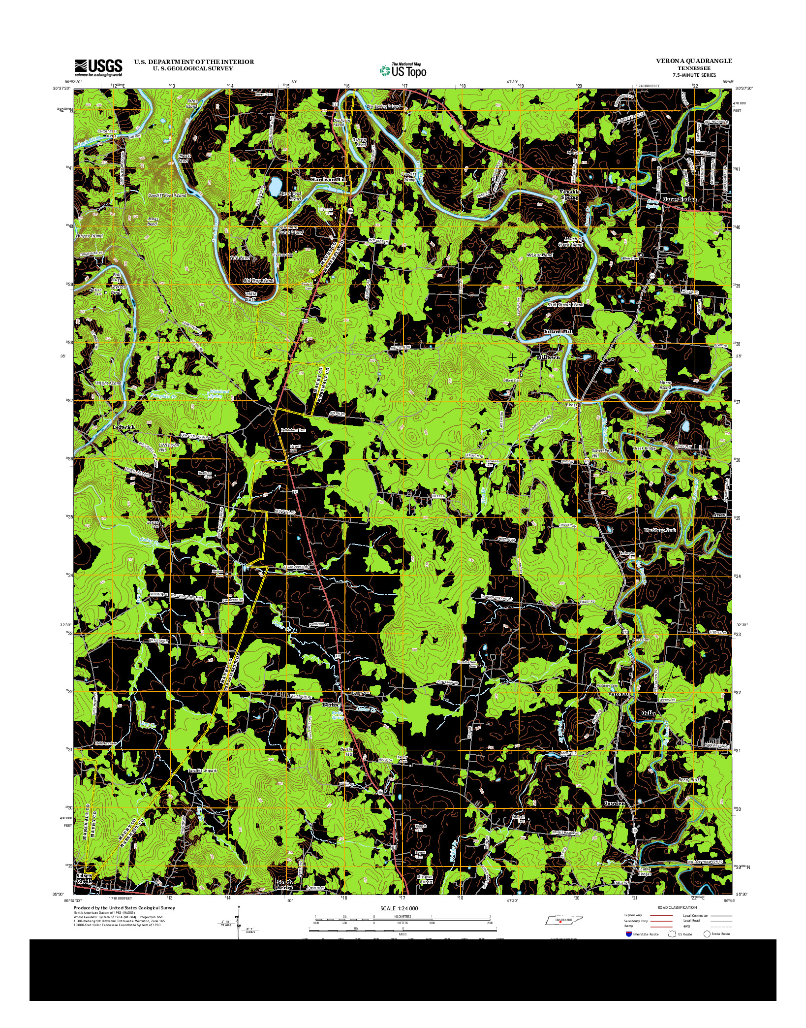 USGS US TOPO 7.5-MINUTE MAP FOR VERONA, TN 2013