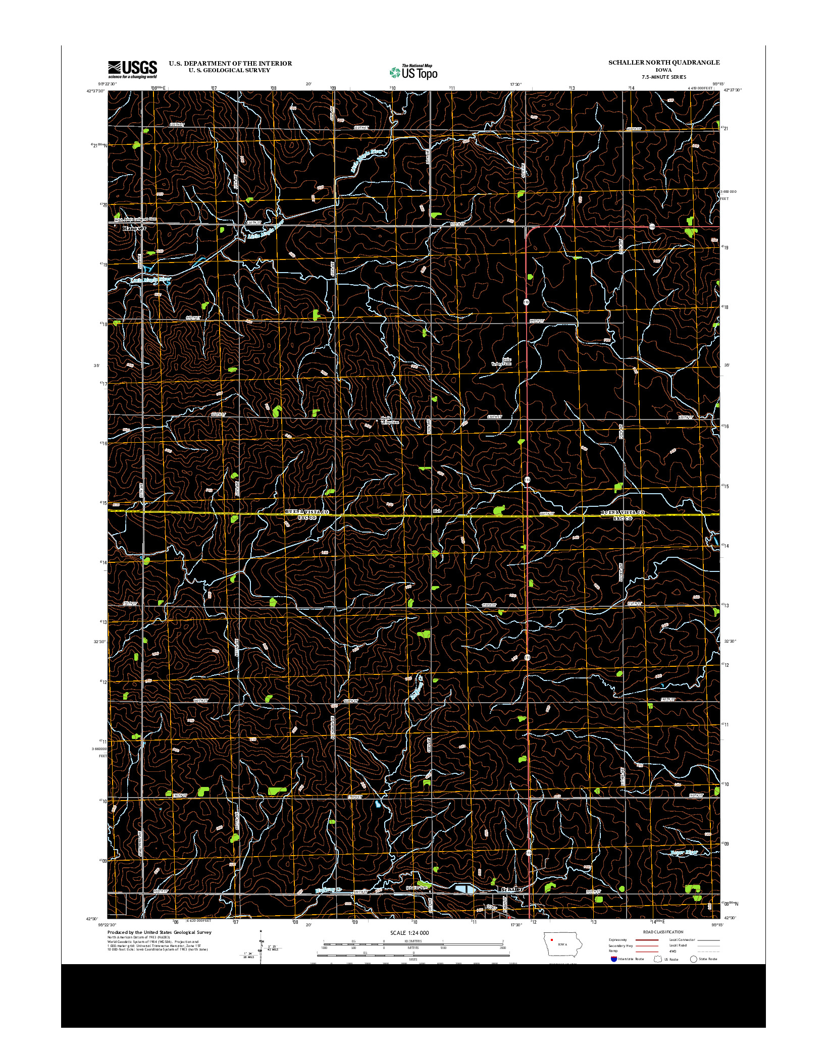 USGS US TOPO 7.5-MINUTE MAP FOR SCHALLER NORTH, IA 2013
