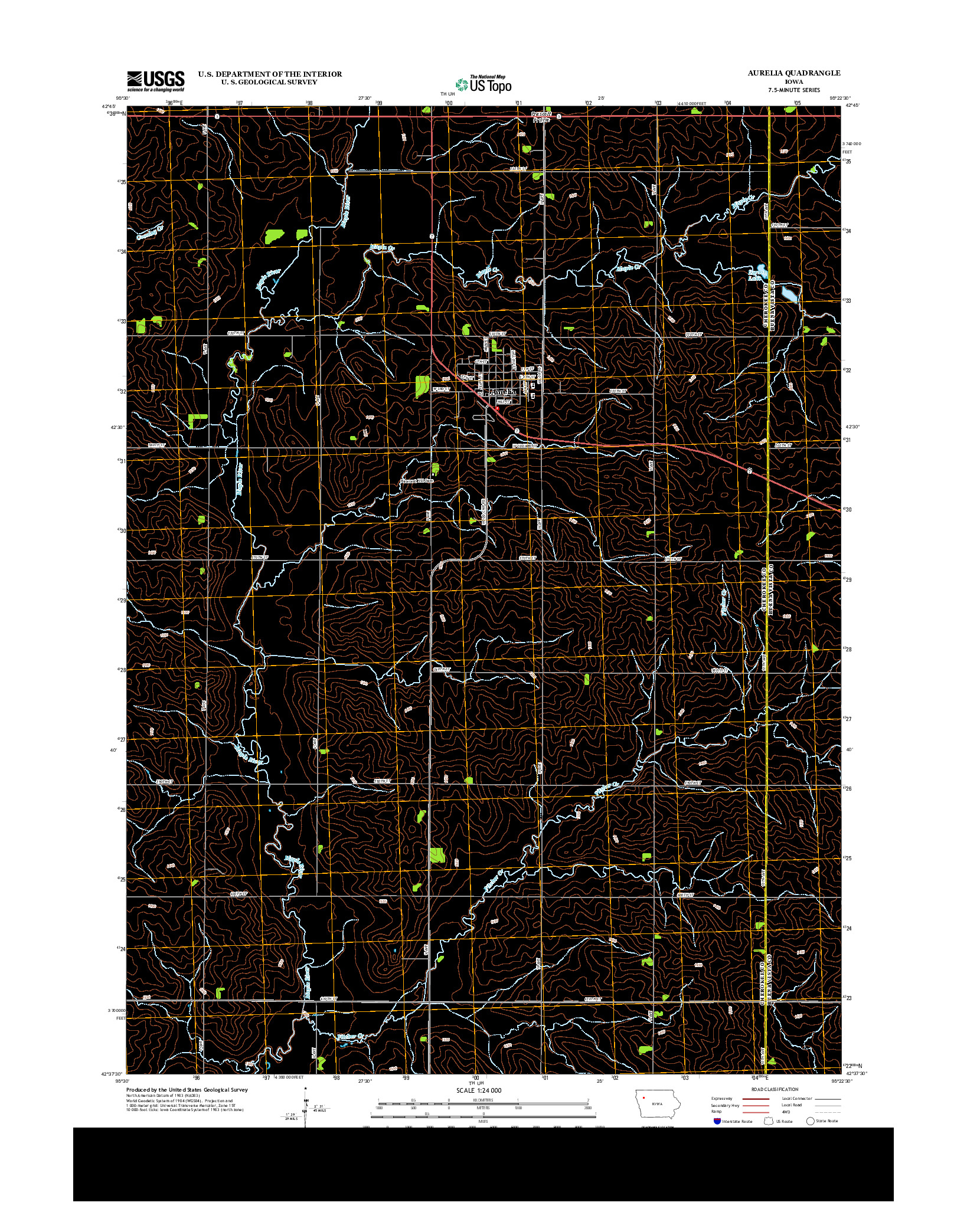 USGS US TOPO 7.5-MINUTE MAP FOR AURELIA, IA 2013