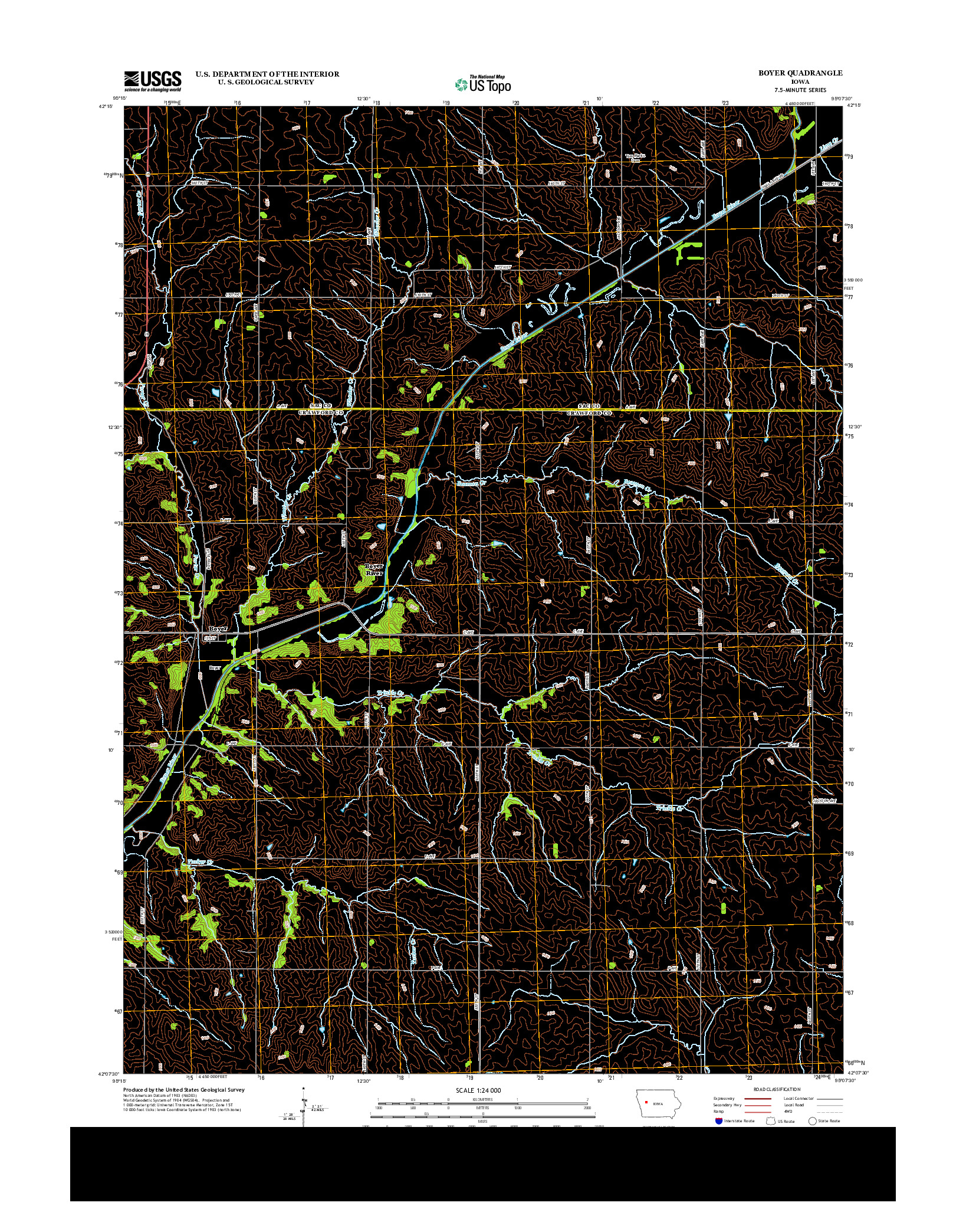 USGS US TOPO 7.5-MINUTE MAP FOR BOYER, IA 2013