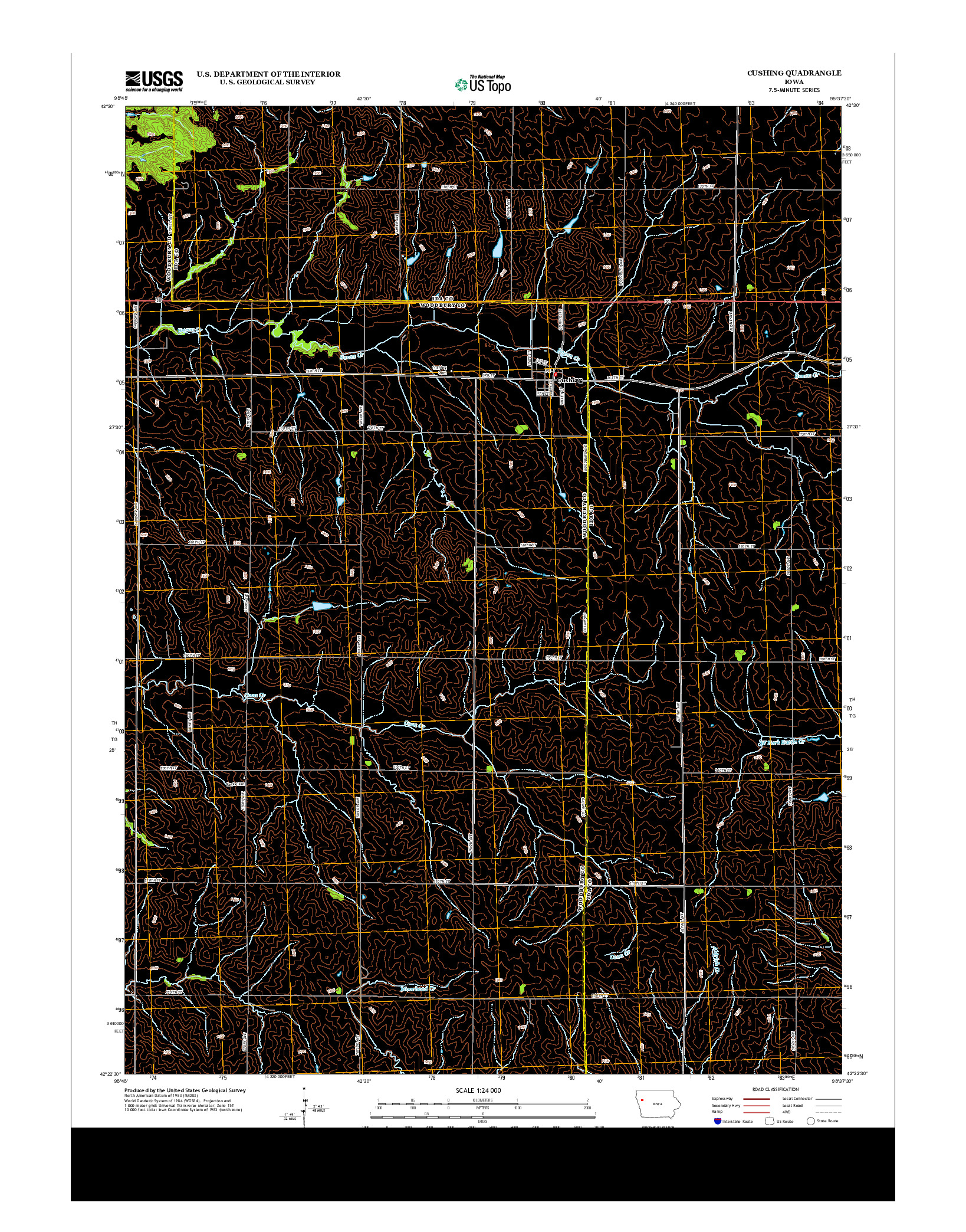 USGS US TOPO 7.5-MINUTE MAP FOR CUSHING, IA 2013