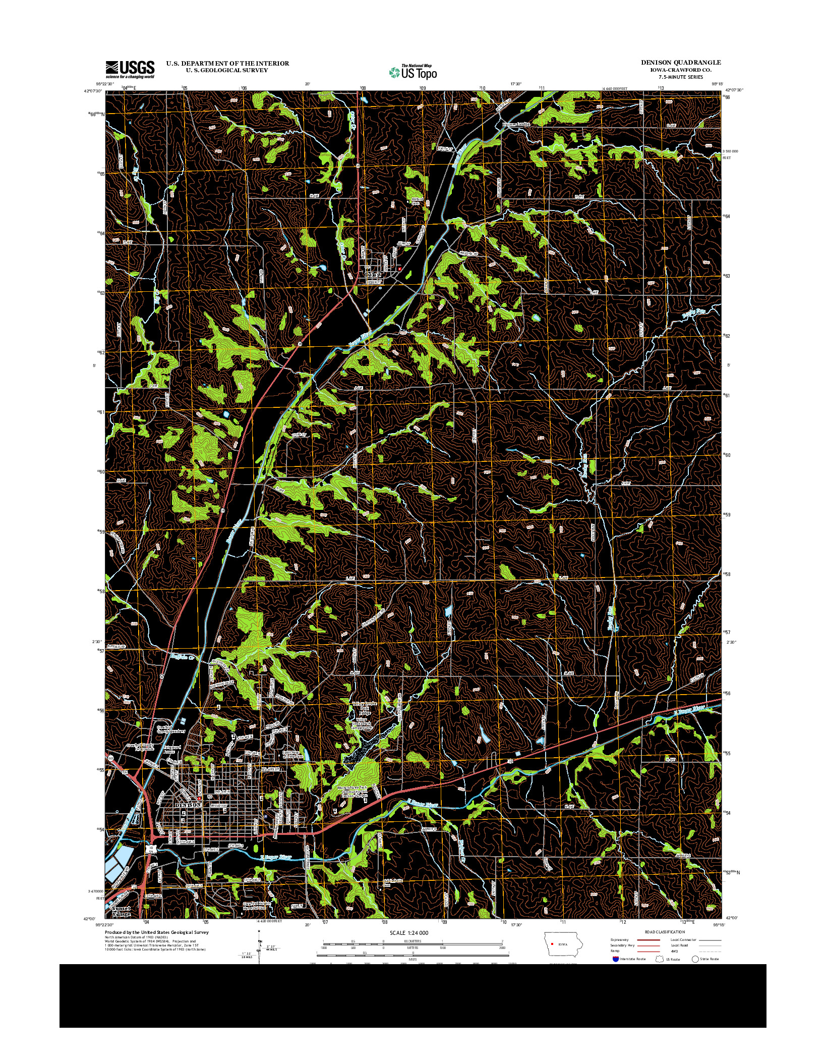 USGS US TOPO 7.5-MINUTE MAP FOR DENISON, IA 2013