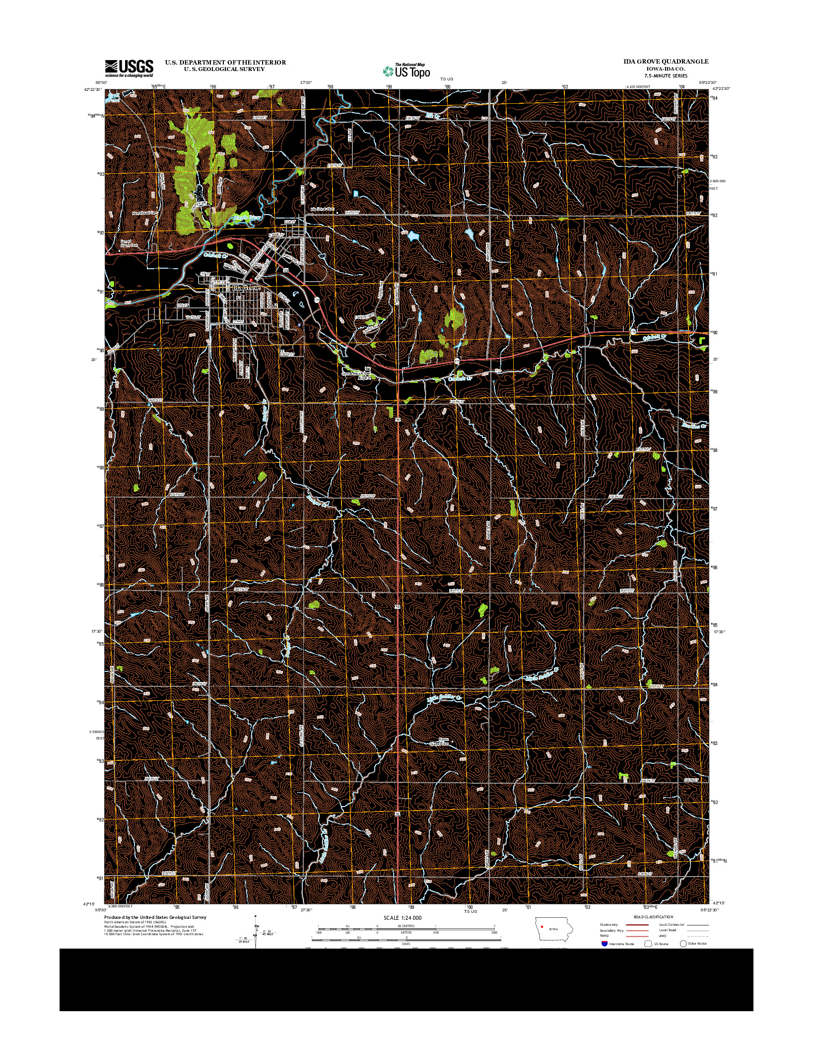 USGS US TOPO 7.5-MINUTE MAP FOR IDA GROVE, IA 2013