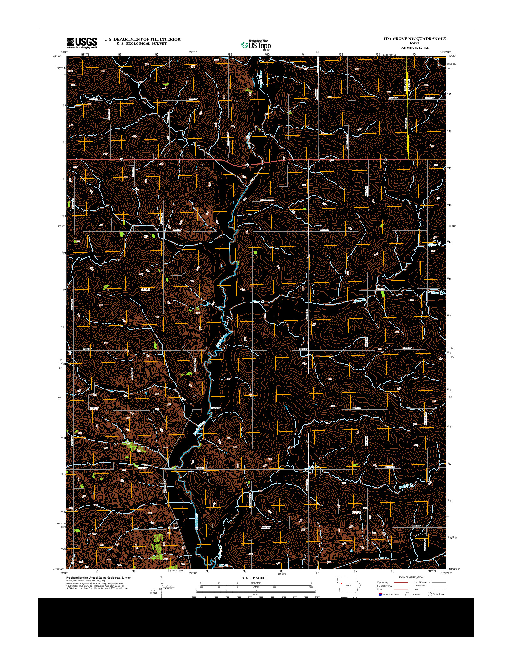 USGS US TOPO 7.5-MINUTE MAP FOR IDA GROVE NW, IA 2013