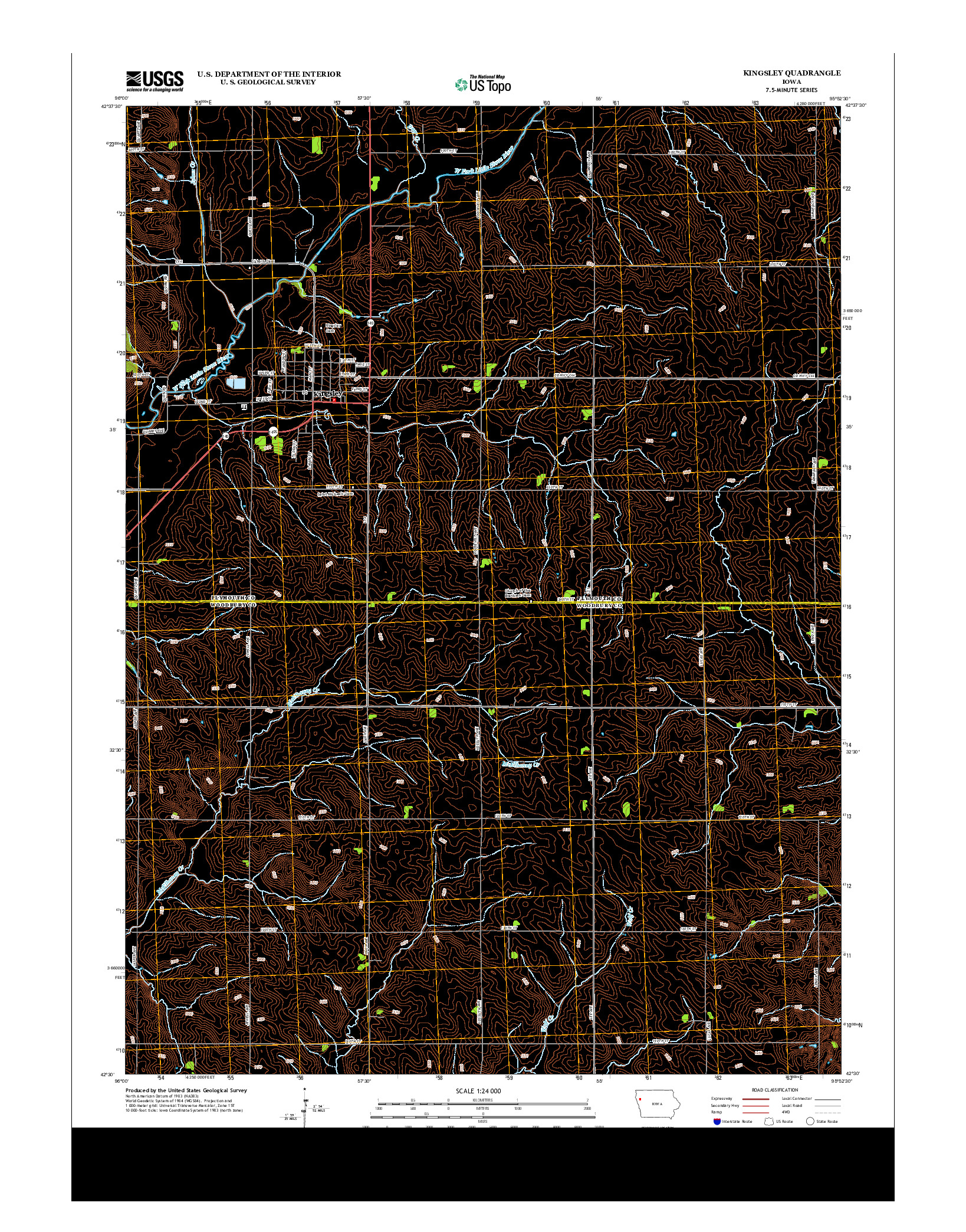 USGS US TOPO 7.5-MINUTE MAP FOR KINGSLEY, IA 2013