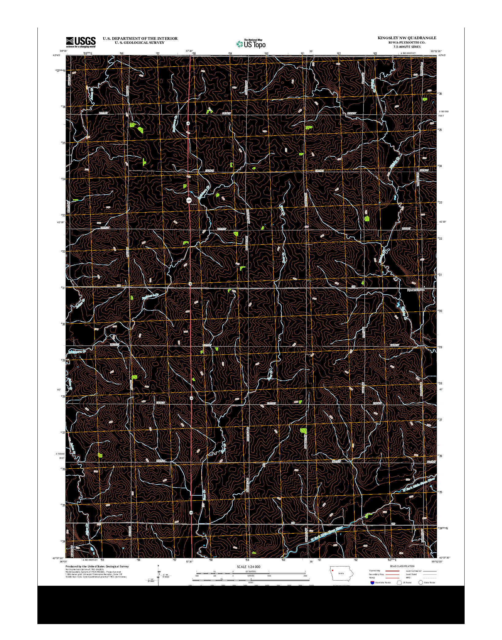 USGS US TOPO 7.5-MINUTE MAP FOR KINGSLEY NW, IA 2013