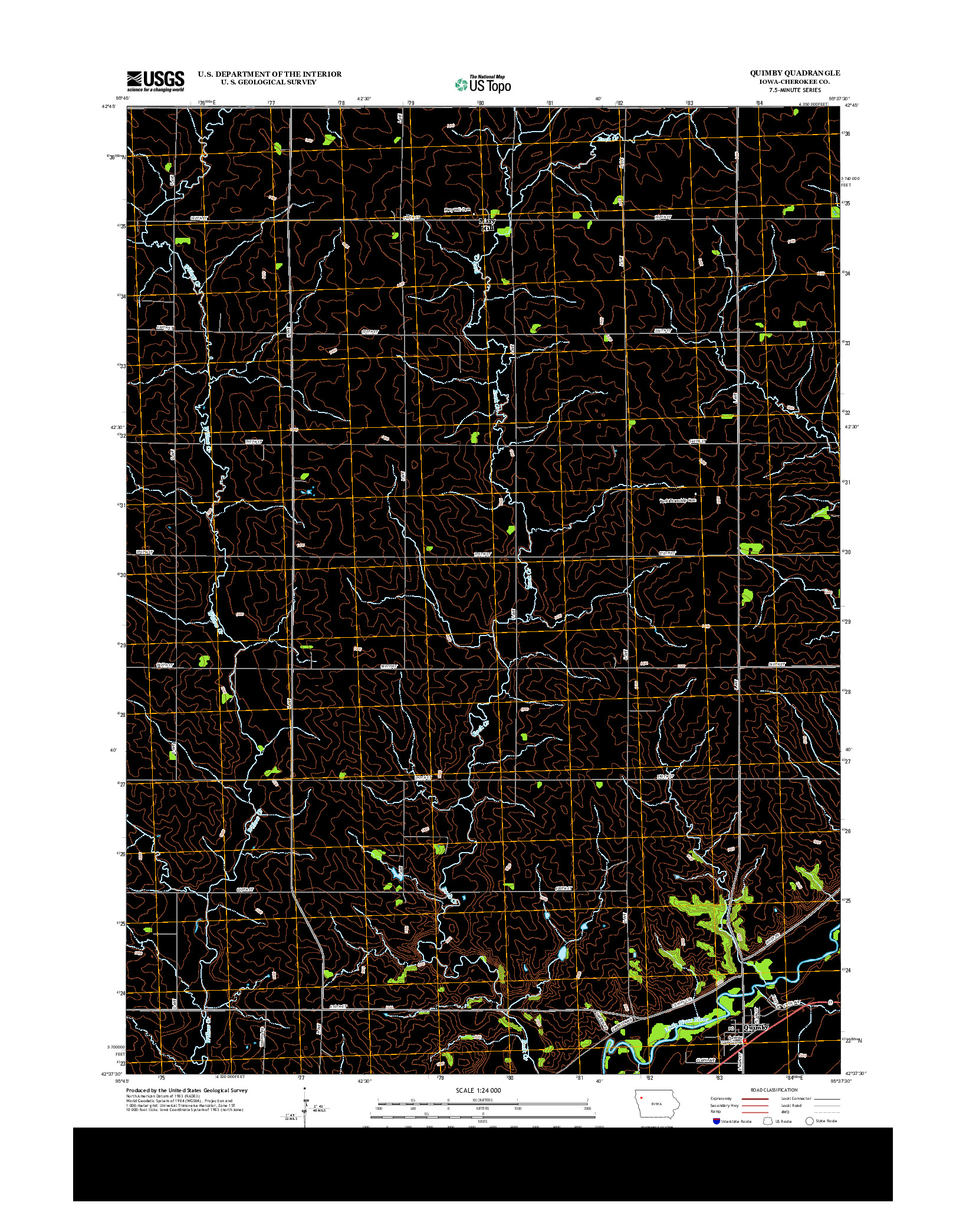 USGS US TOPO 7.5-MINUTE MAP FOR QUIMBY, IA 2013