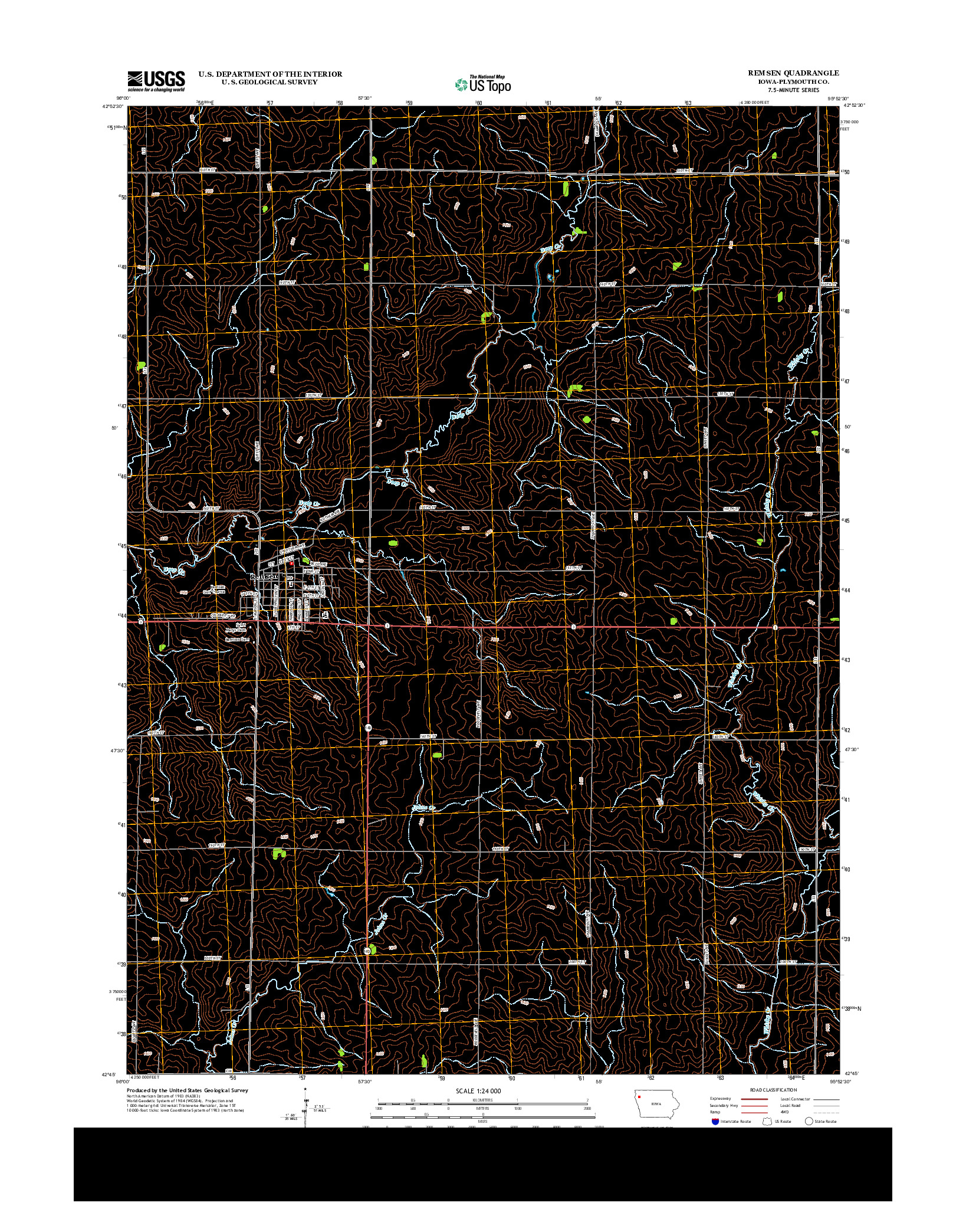 USGS US TOPO 7.5-MINUTE MAP FOR REMSEN, IA 2013