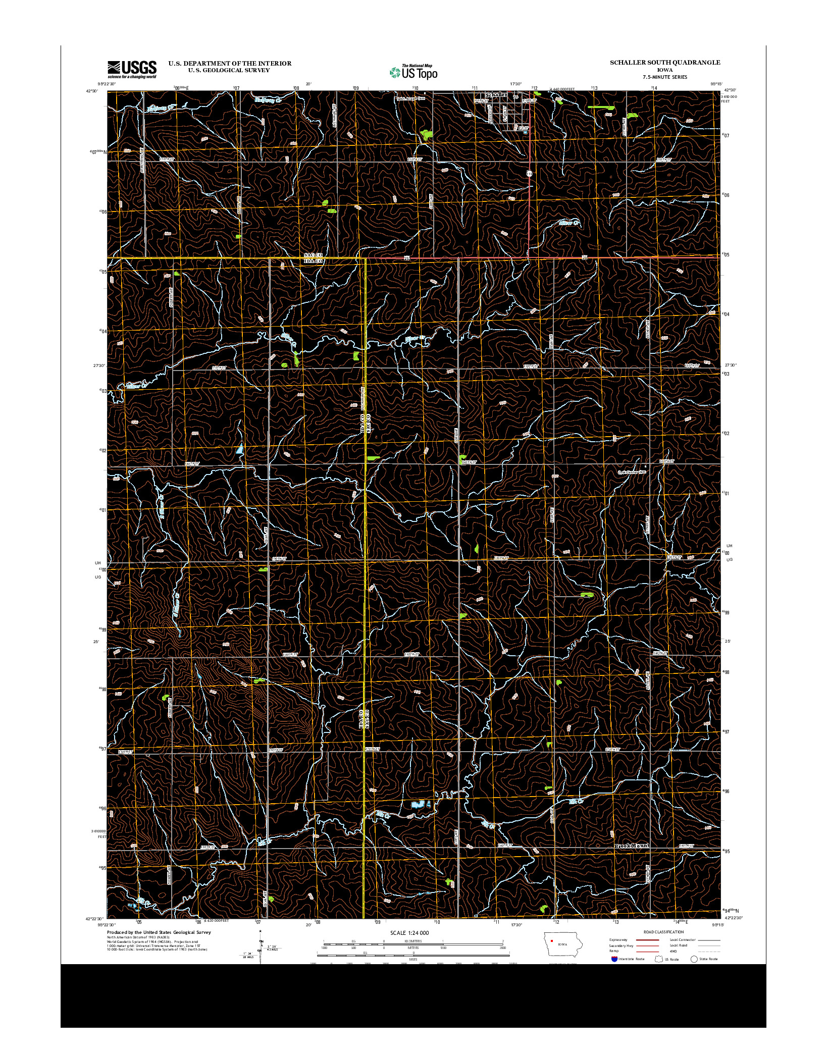 USGS US TOPO 7.5-MINUTE MAP FOR SCHALLER SOUTH, IA 2013