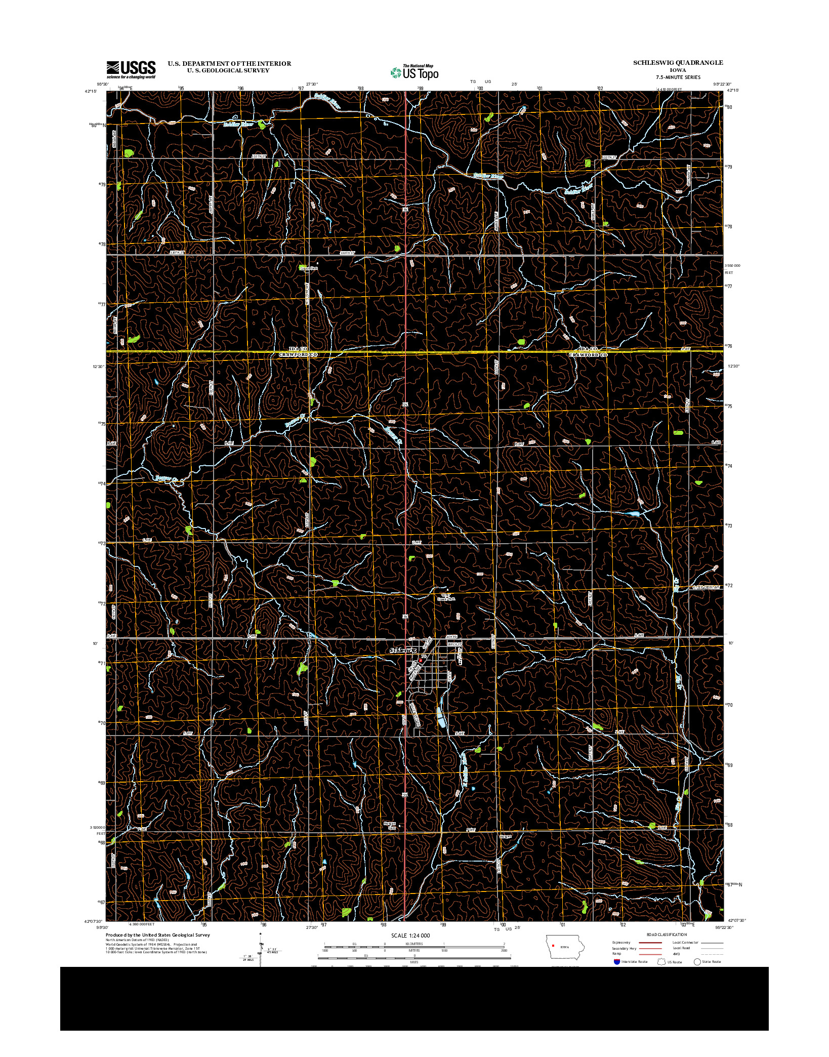 USGS US TOPO 7.5-MINUTE MAP FOR SCHLESWIG, IA 2013