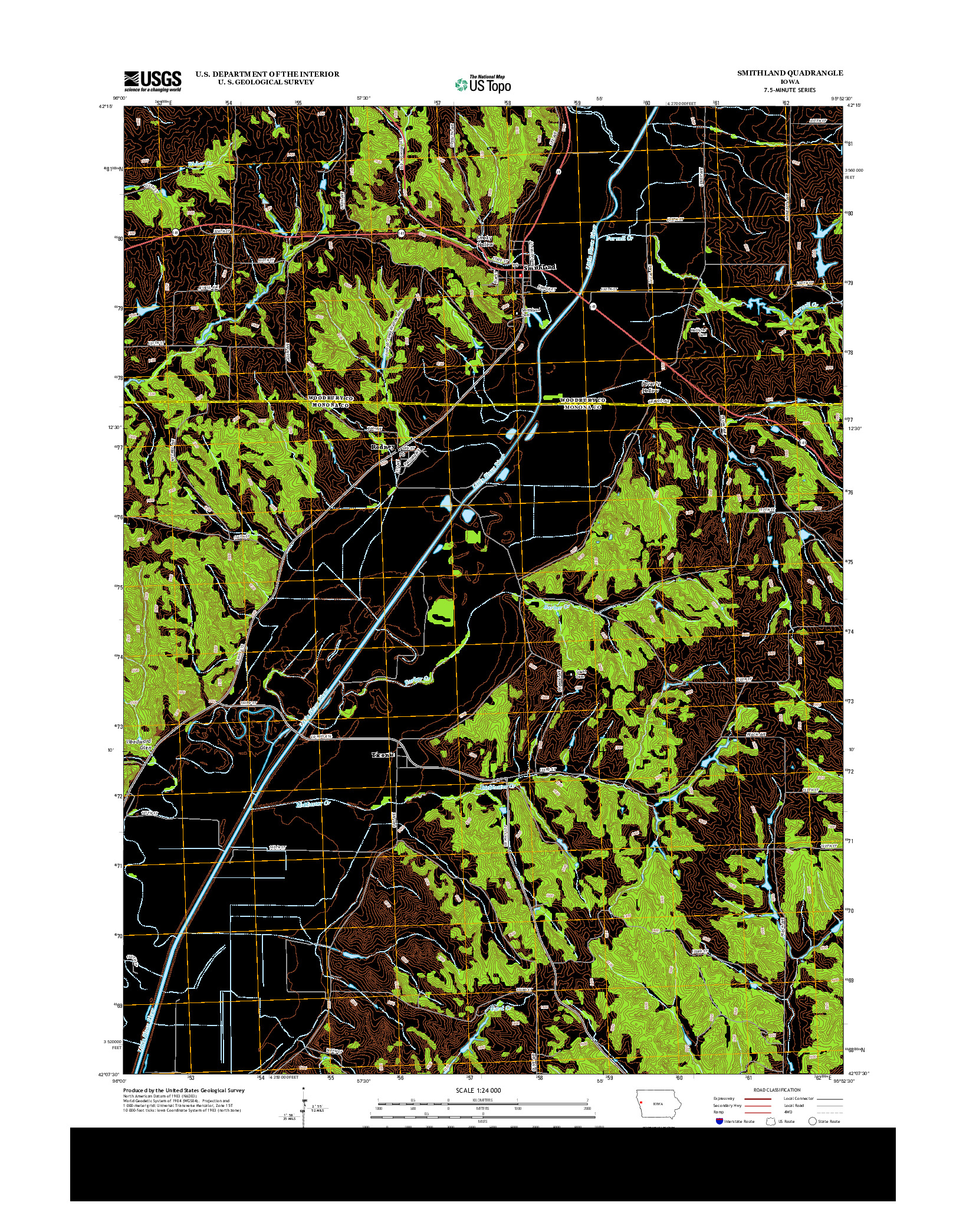 USGS US TOPO 7.5-MINUTE MAP FOR SMITHLAND, IA 2013