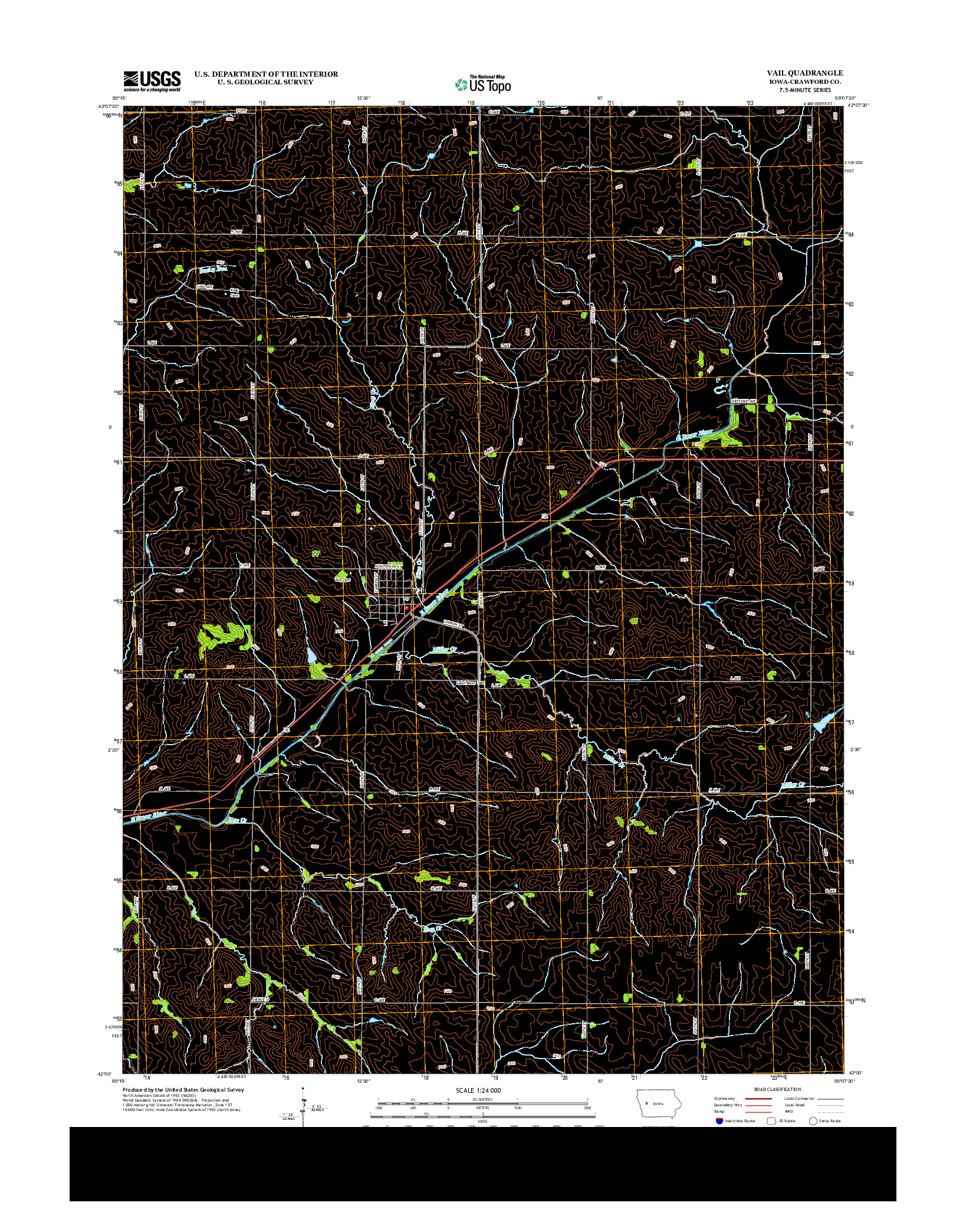 USGS US TOPO 7.5-MINUTE MAP FOR VAIL, IA 2013