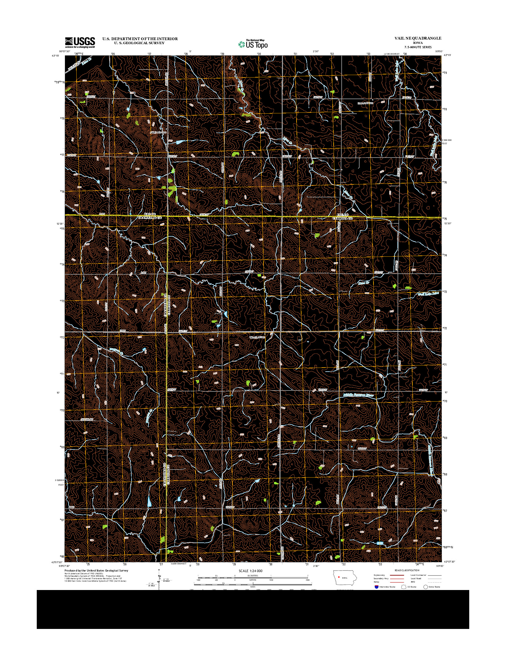 USGS US TOPO 7.5-MINUTE MAP FOR VAIL NE, IA 2013
