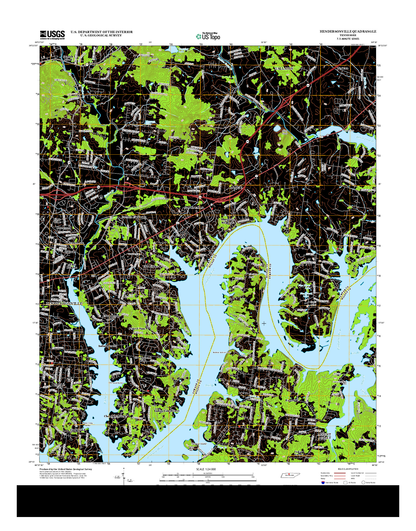 USGS US TOPO 7.5-MINUTE MAP FOR HENDERSONVILLE, TN 2013