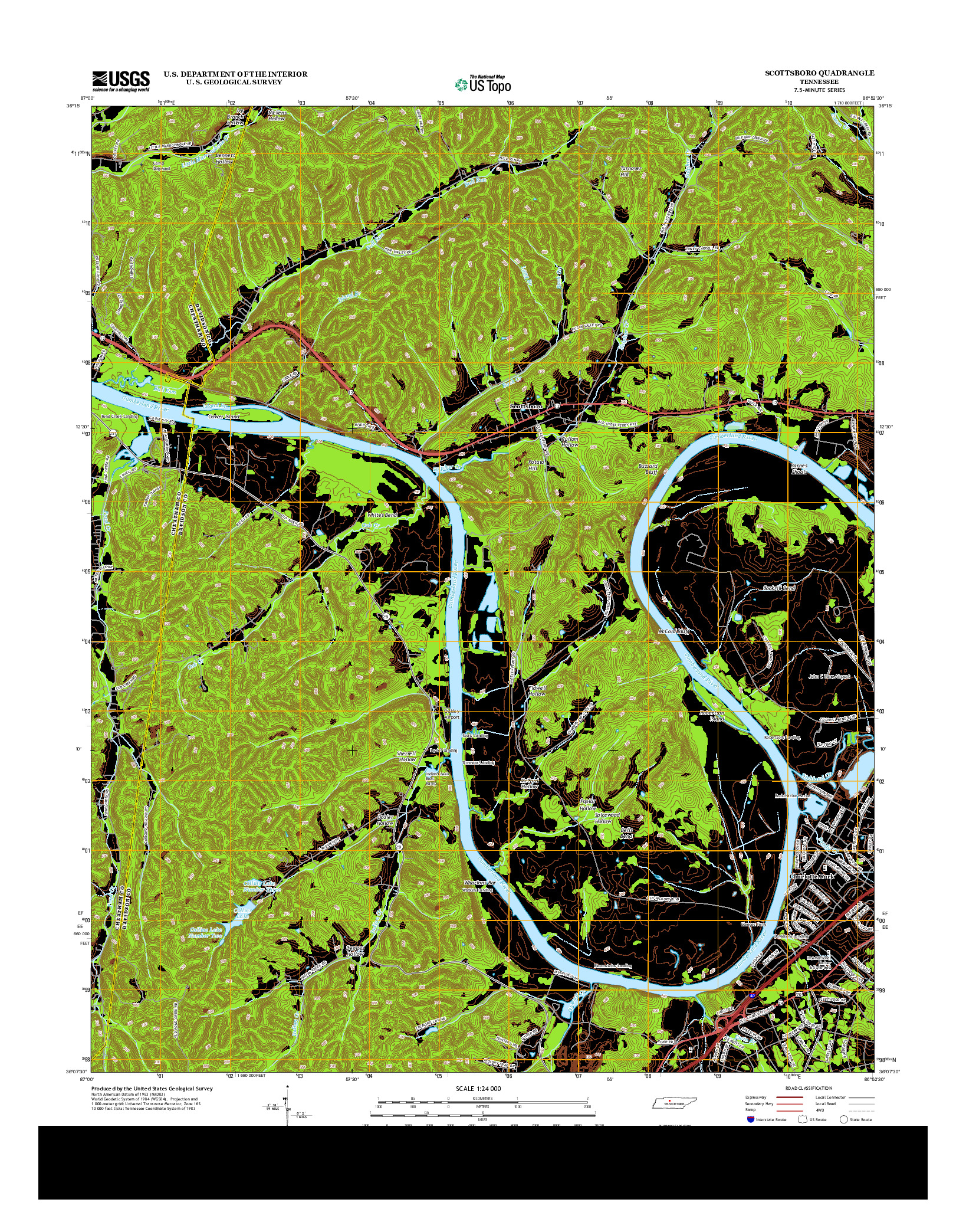 USGS US TOPO 7.5-MINUTE MAP FOR SCOTTSBORO, TN 2013