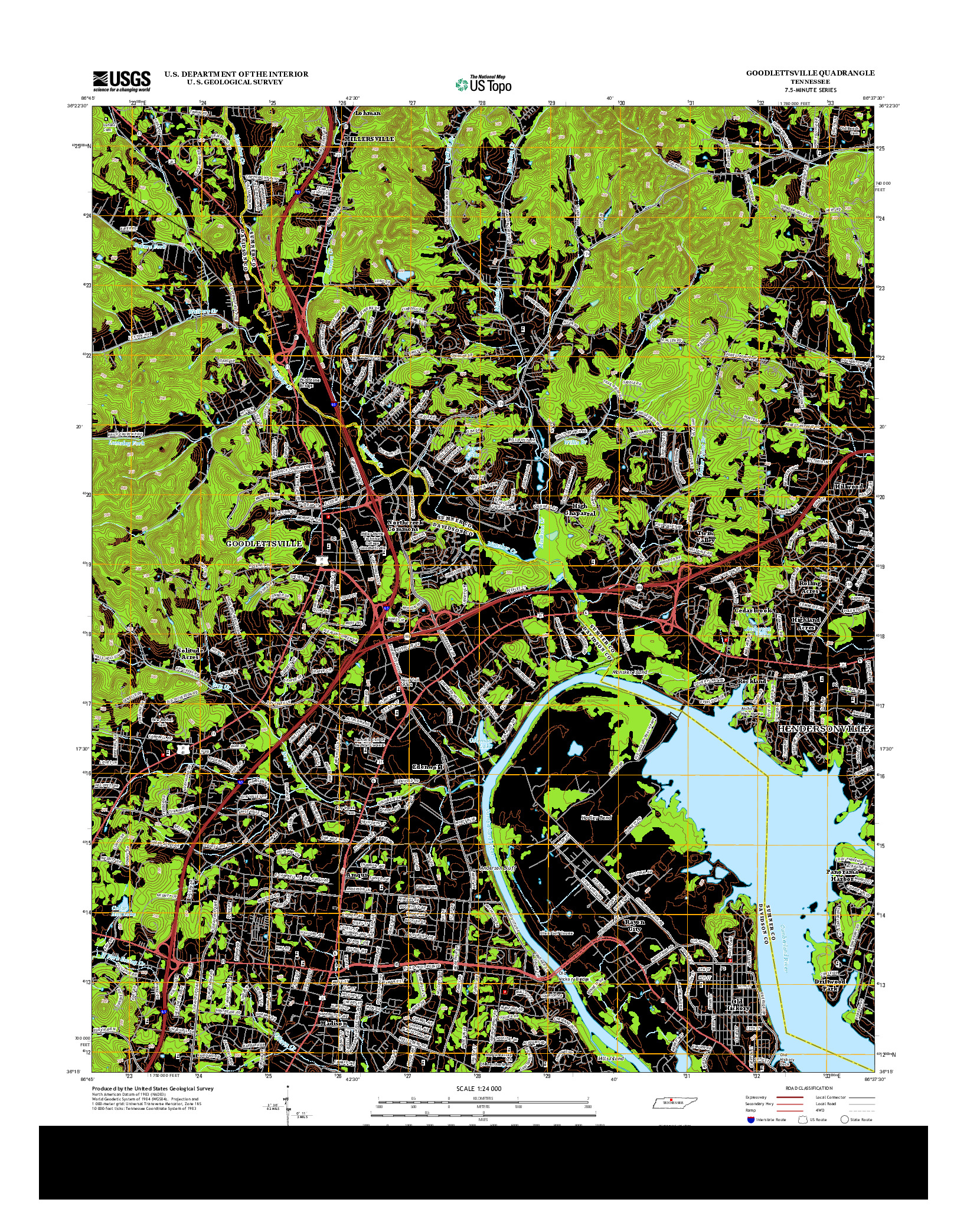 USGS US TOPO 7.5-MINUTE MAP FOR GOODLETTSVILLE, TN 2013