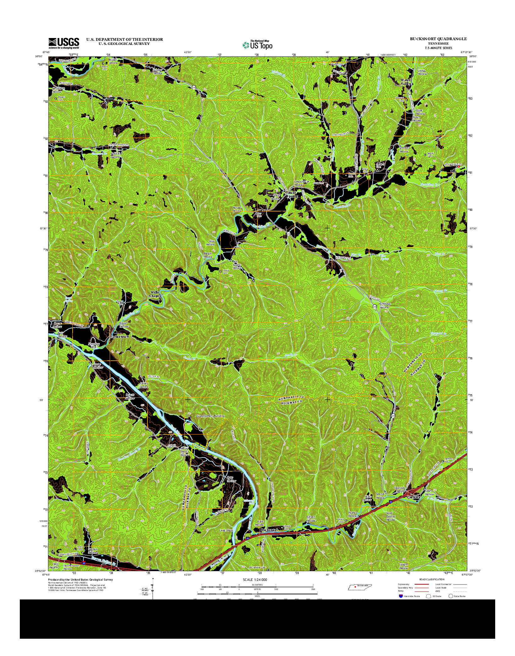 USGS US TOPO 7.5-MINUTE MAP FOR BUCKSNORT, TN 2013