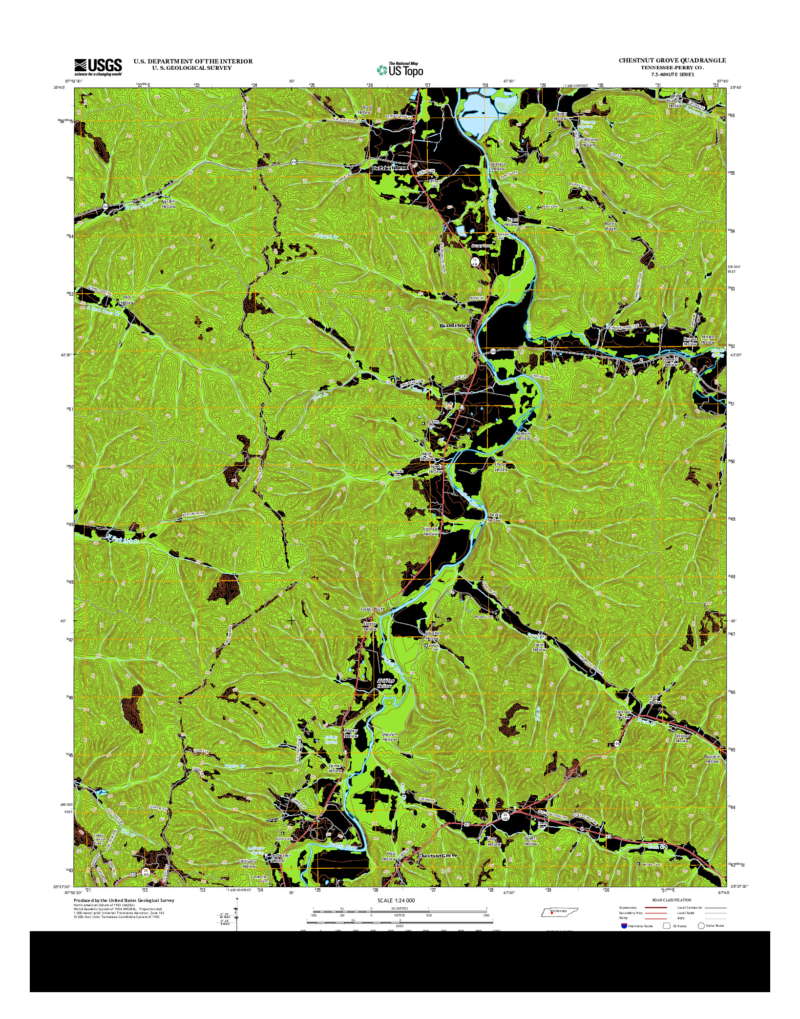 USGS US TOPO 7.5-MINUTE MAP FOR CHESTNUT GROVE, TN 2013