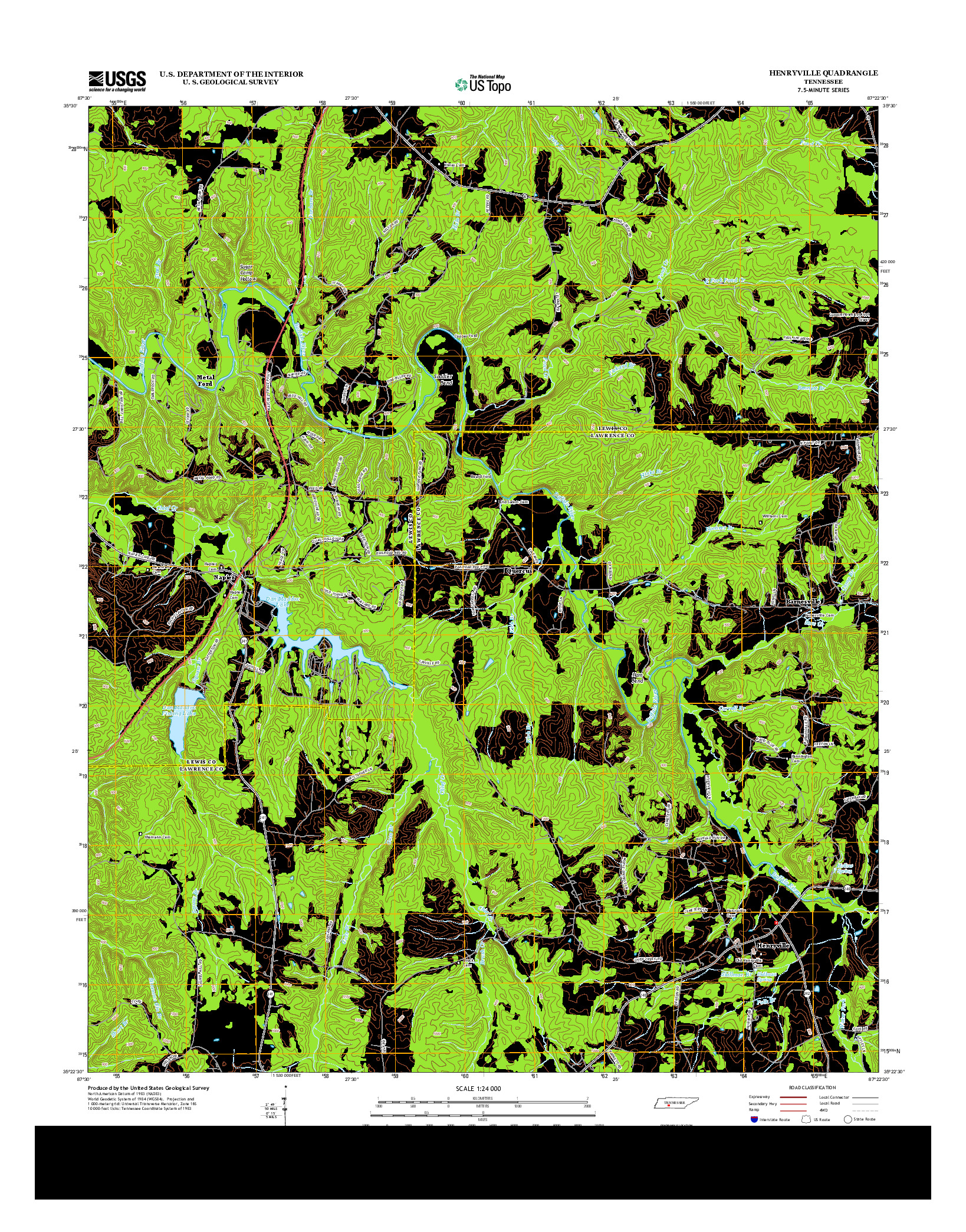 USGS US TOPO 7.5-MINUTE MAP FOR HENRYVILLE, TN 2013