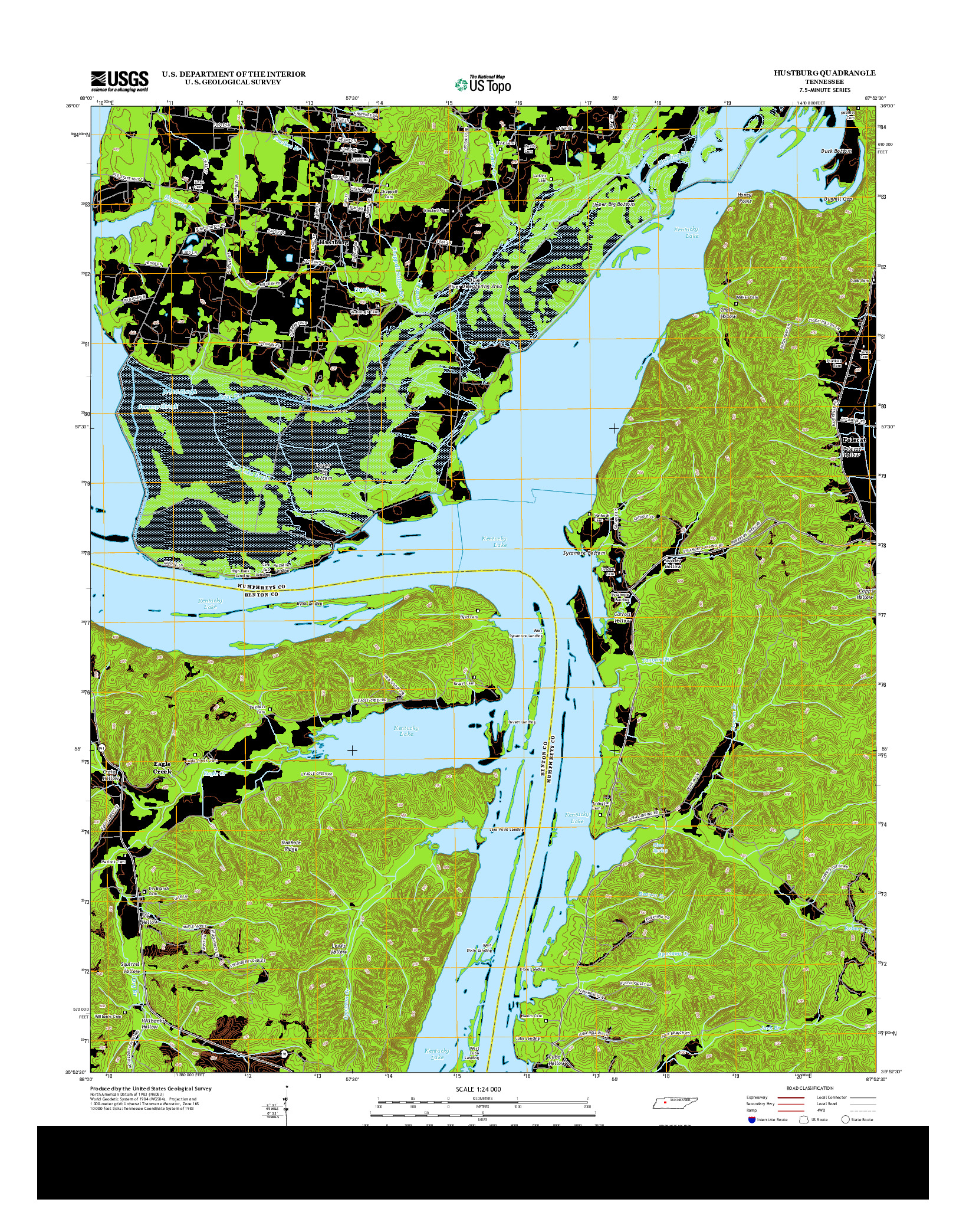 USGS US TOPO 7.5-MINUTE MAP FOR HUSTBURG, TN 2013