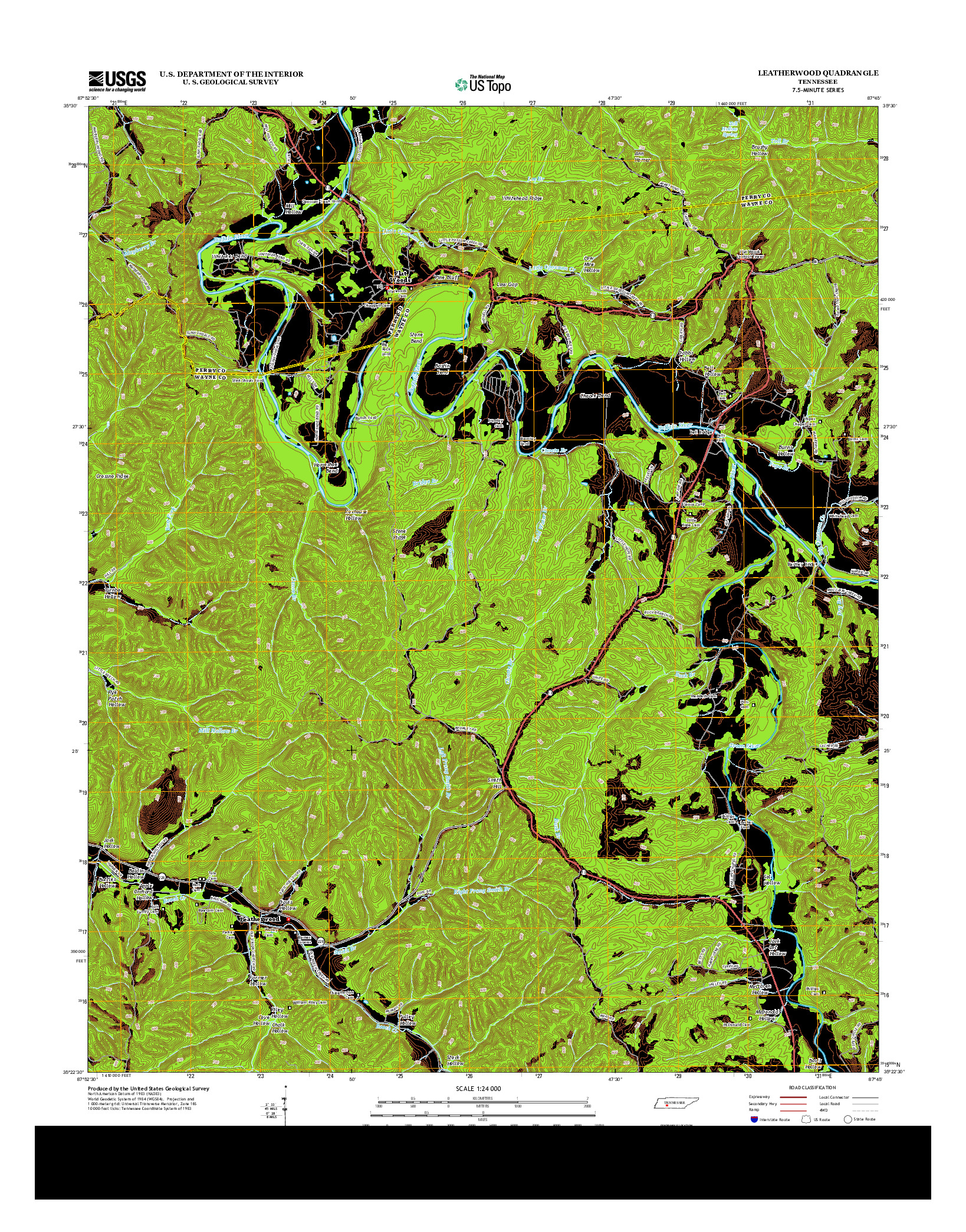 USGS US TOPO 7.5-MINUTE MAP FOR LEATHERWOOD, TN 2013