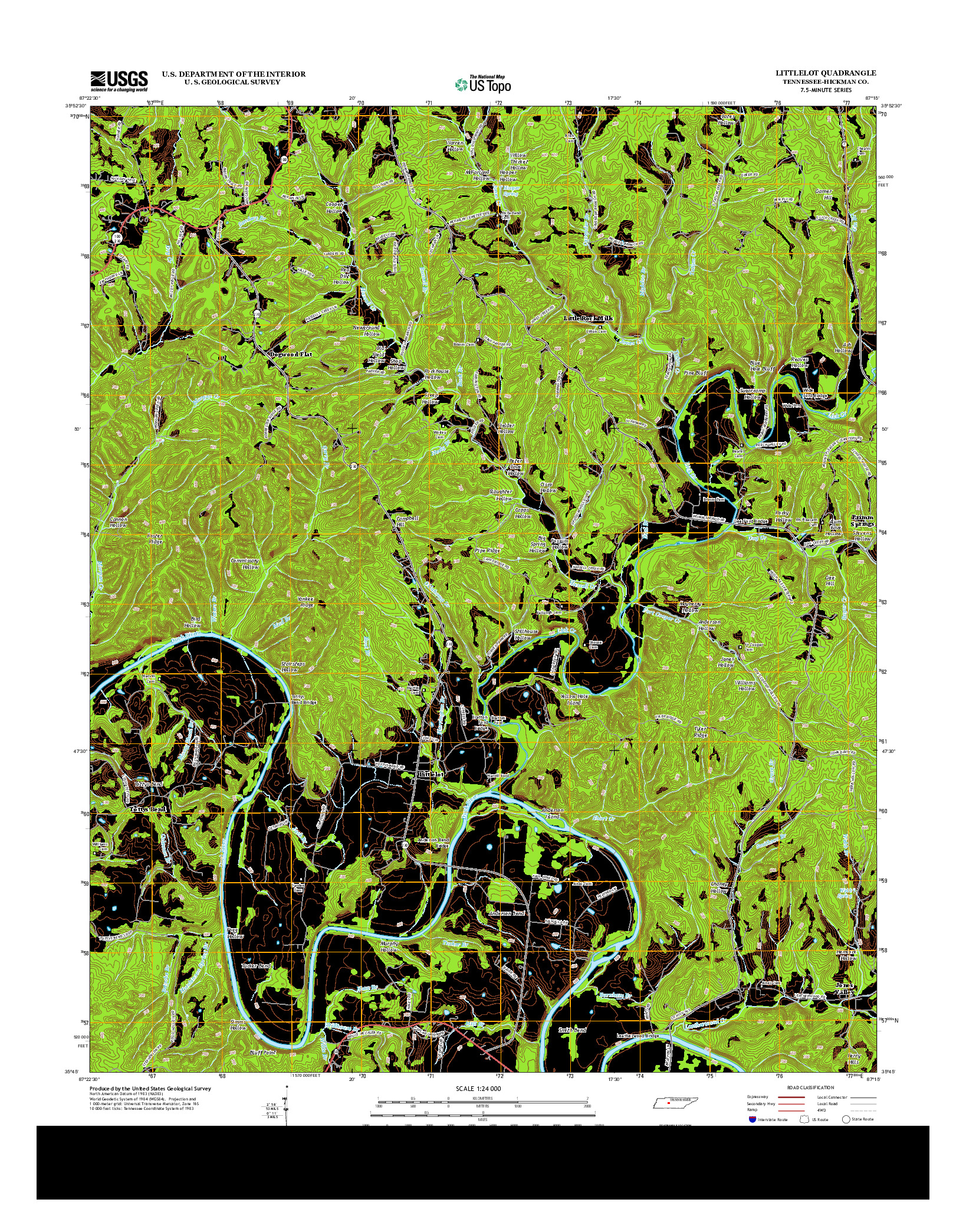 USGS US TOPO 7.5-MINUTE MAP FOR LITTLELOT, TN 2013