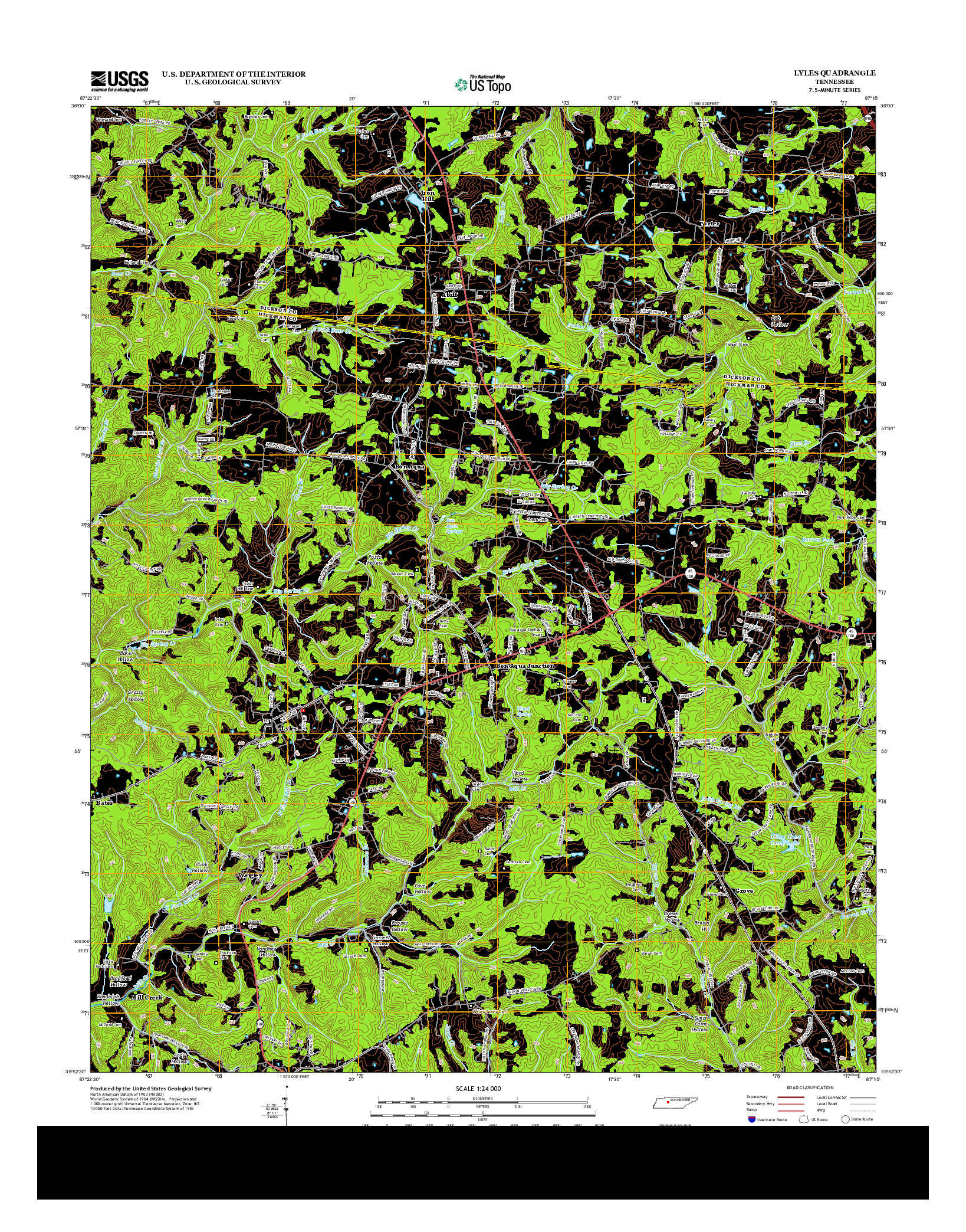 USGS US TOPO 7.5-MINUTE MAP FOR LYLES, TN 2013