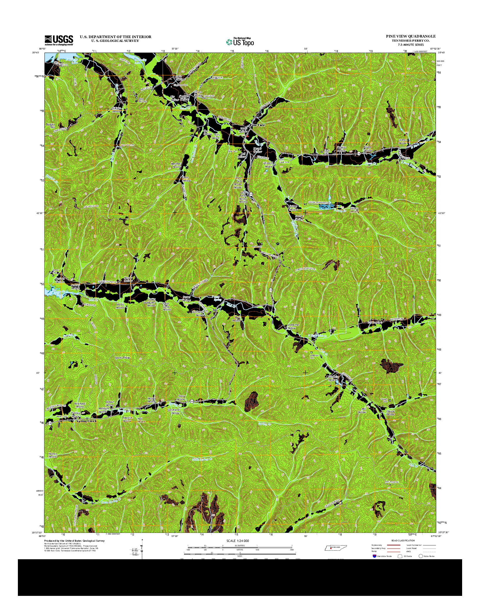 USGS US TOPO 7.5-MINUTE MAP FOR PINE VIEW, TN 2013