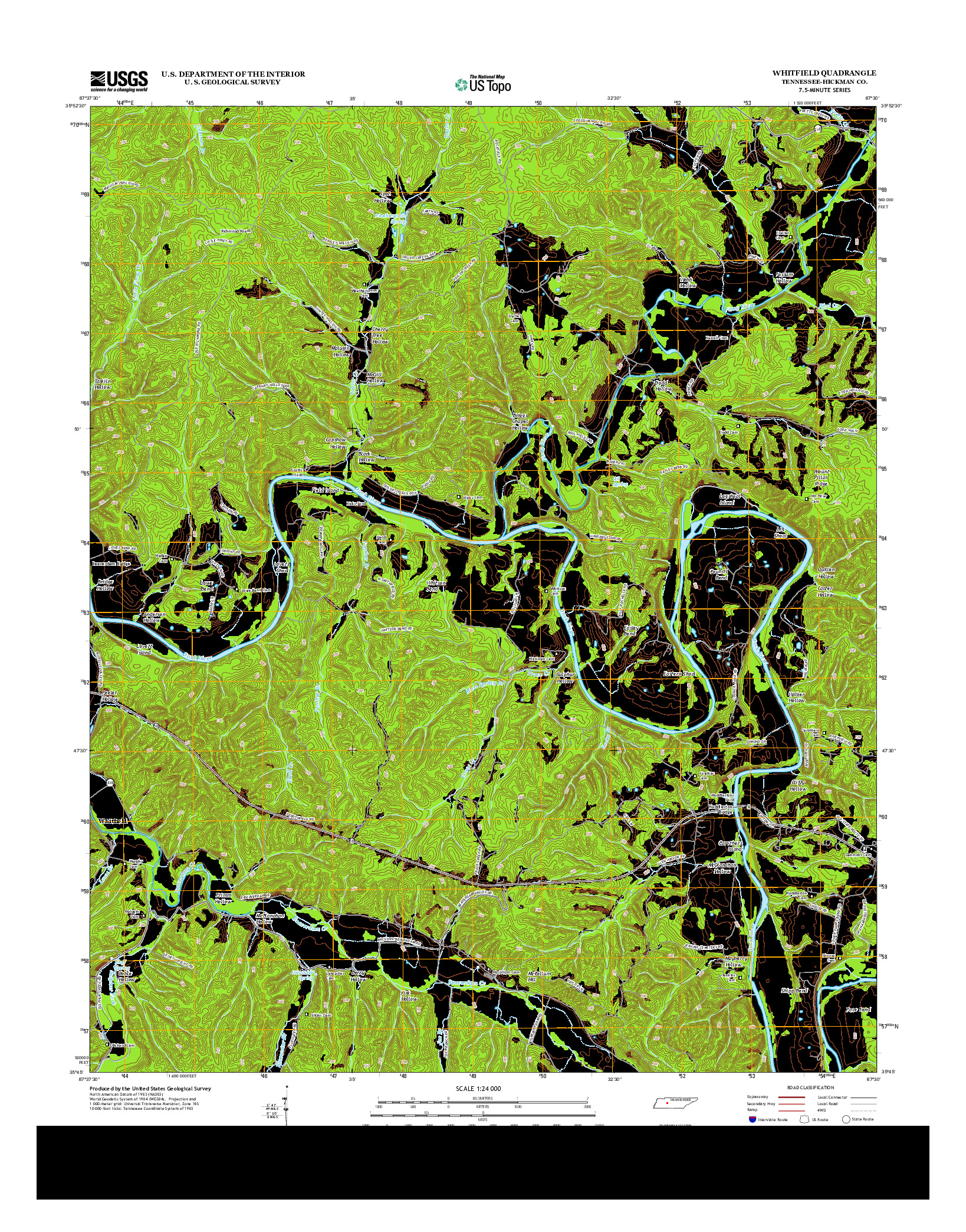 USGS US TOPO 7.5-MINUTE MAP FOR WHITFIELD, TN 2013