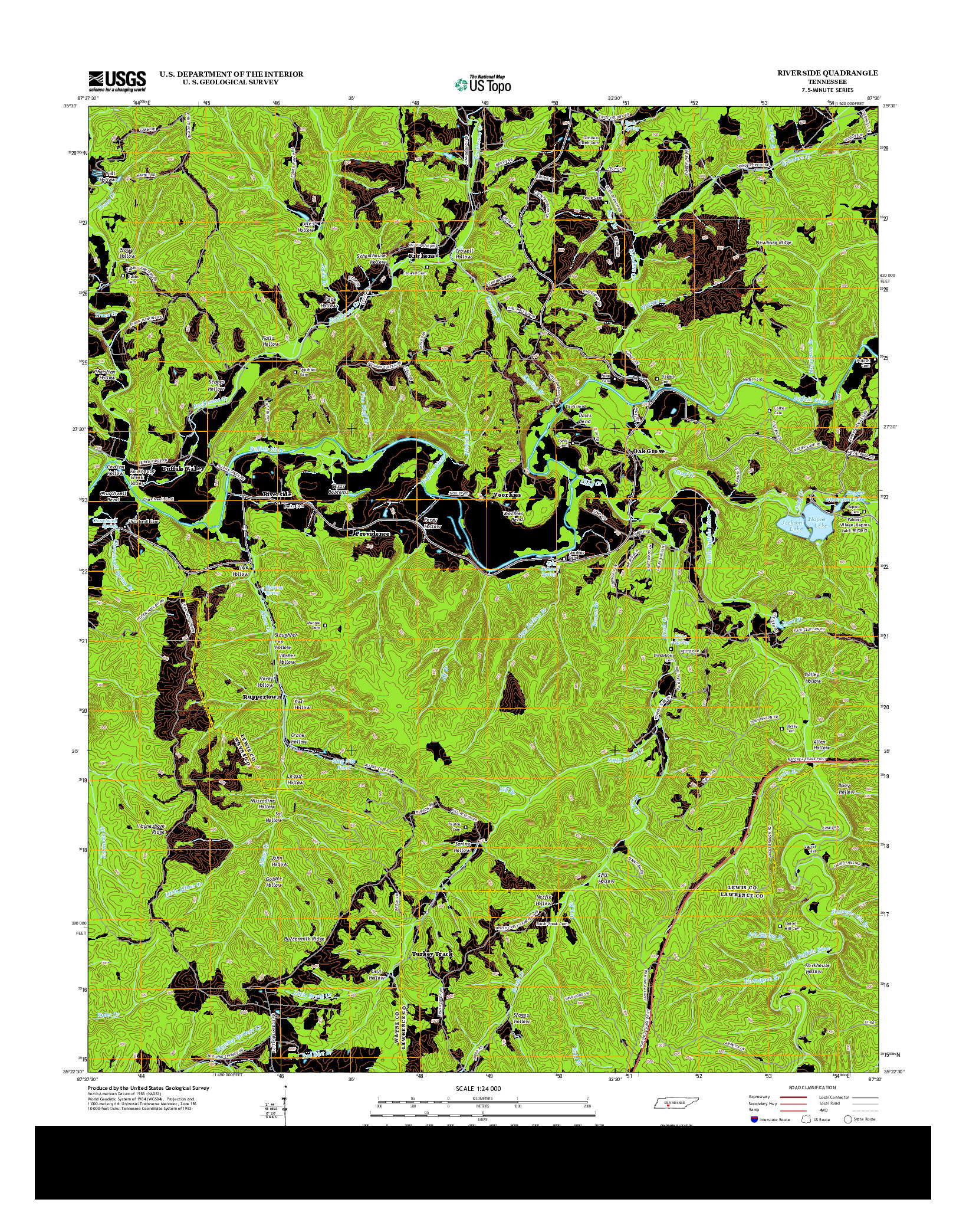 USGS US TOPO 7.5-MINUTE MAP FOR RIVERSIDE, TN 2013