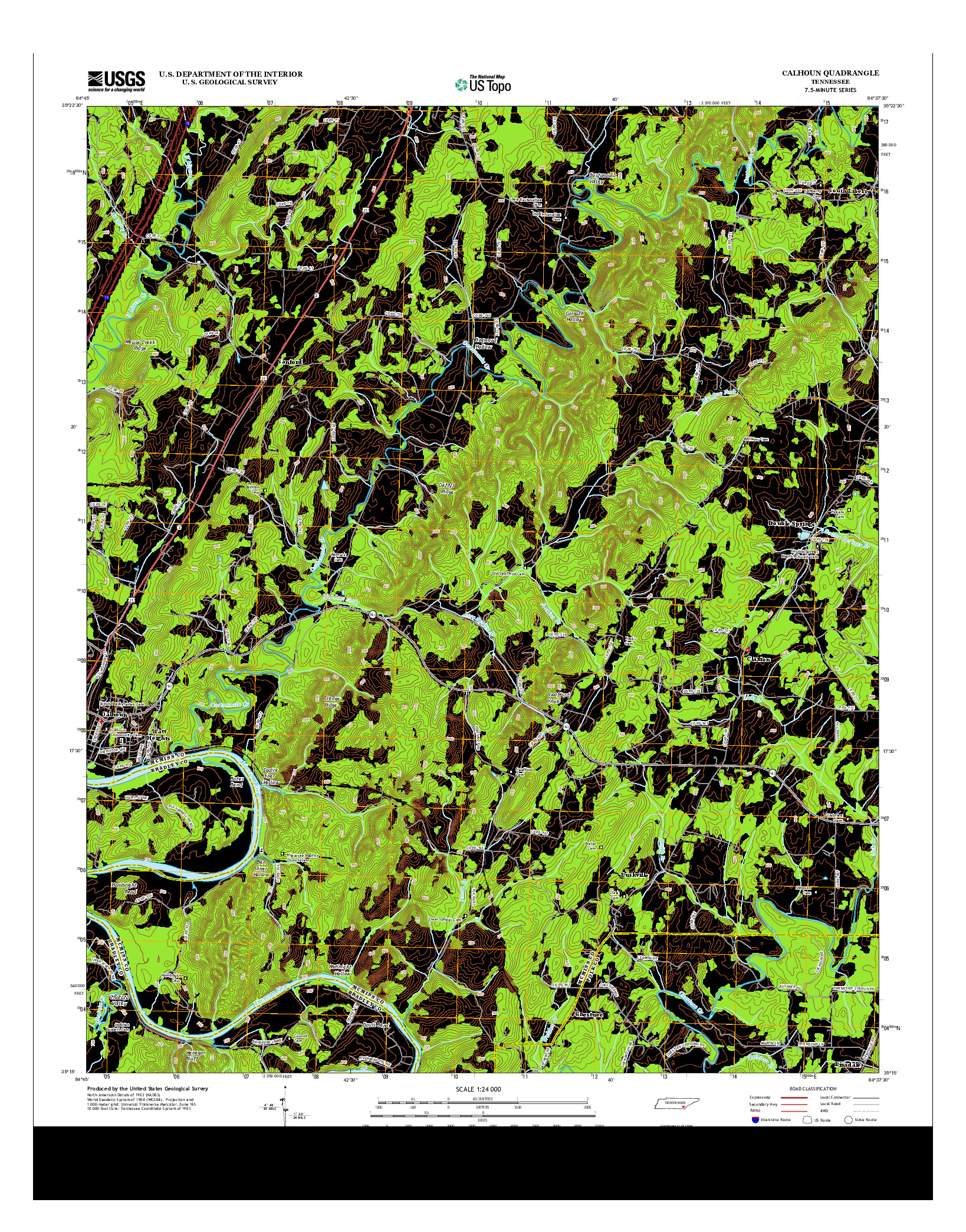 USGS US TOPO 7.5-MINUTE MAP FOR CALHOUN, TN 2013