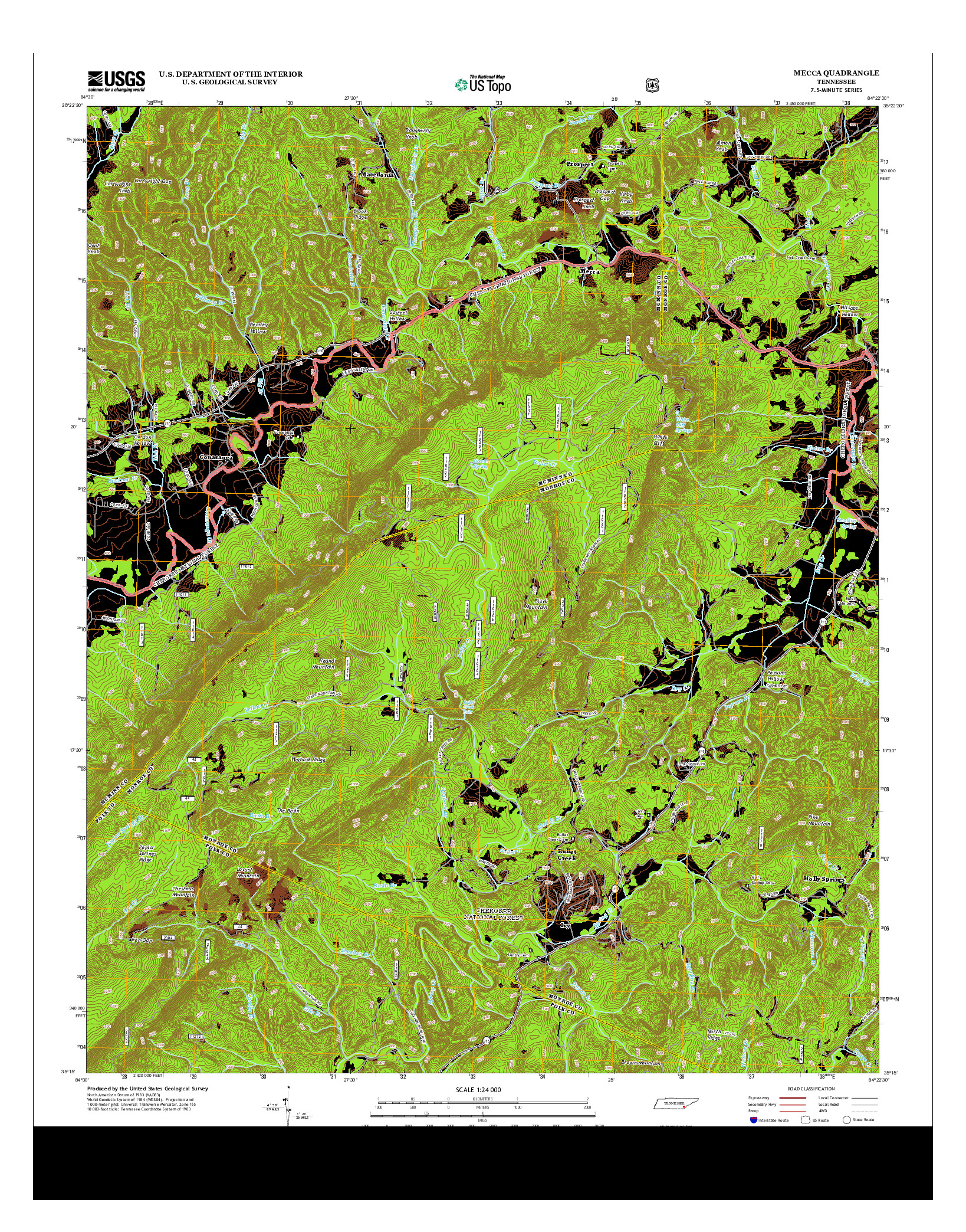 USGS US TOPO 7.5-MINUTE MAP FOR MECCA, TN 2013