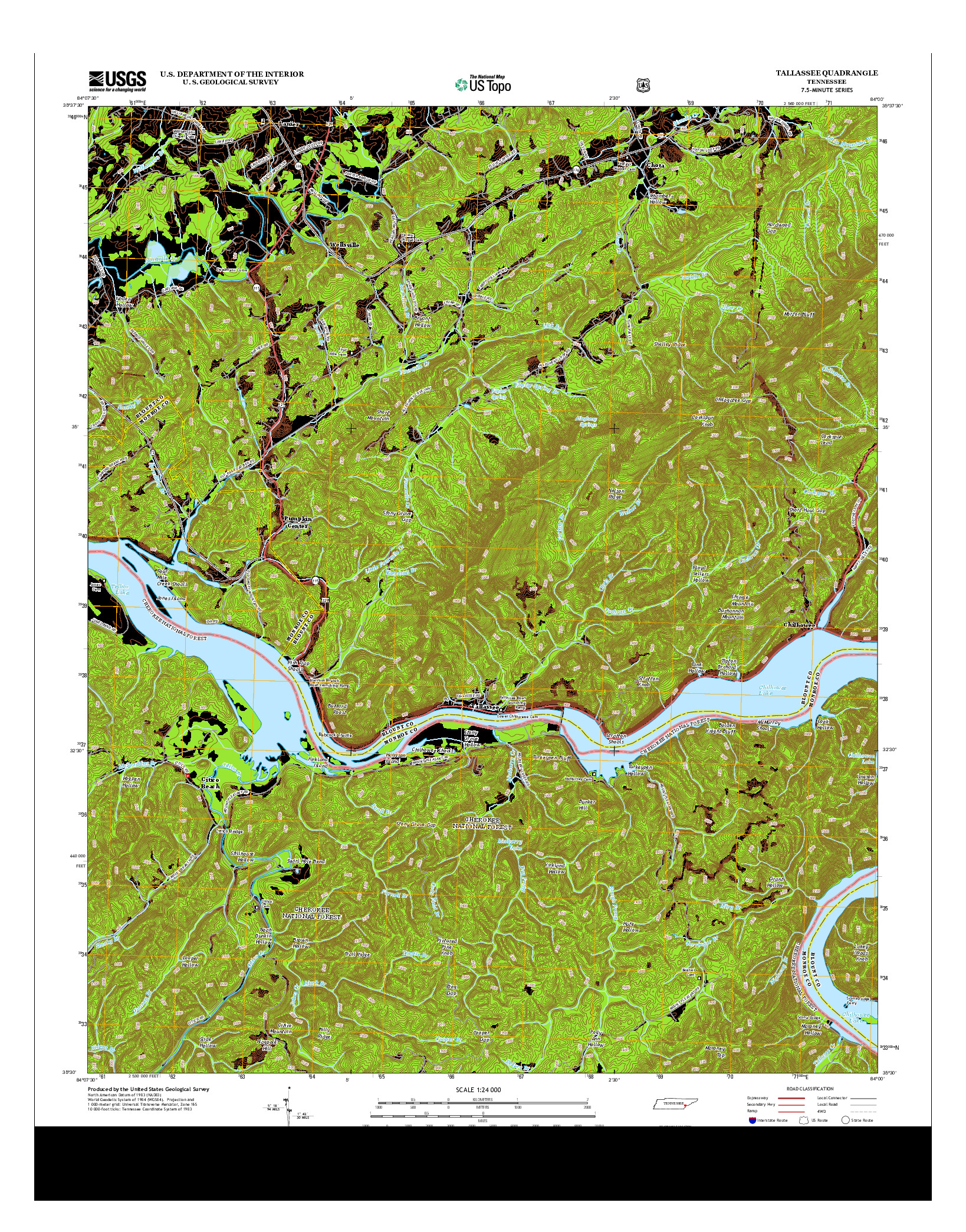 USGS US TOPO 7.5-MINUTE MAP FOR TALLASSEE, TN 2013