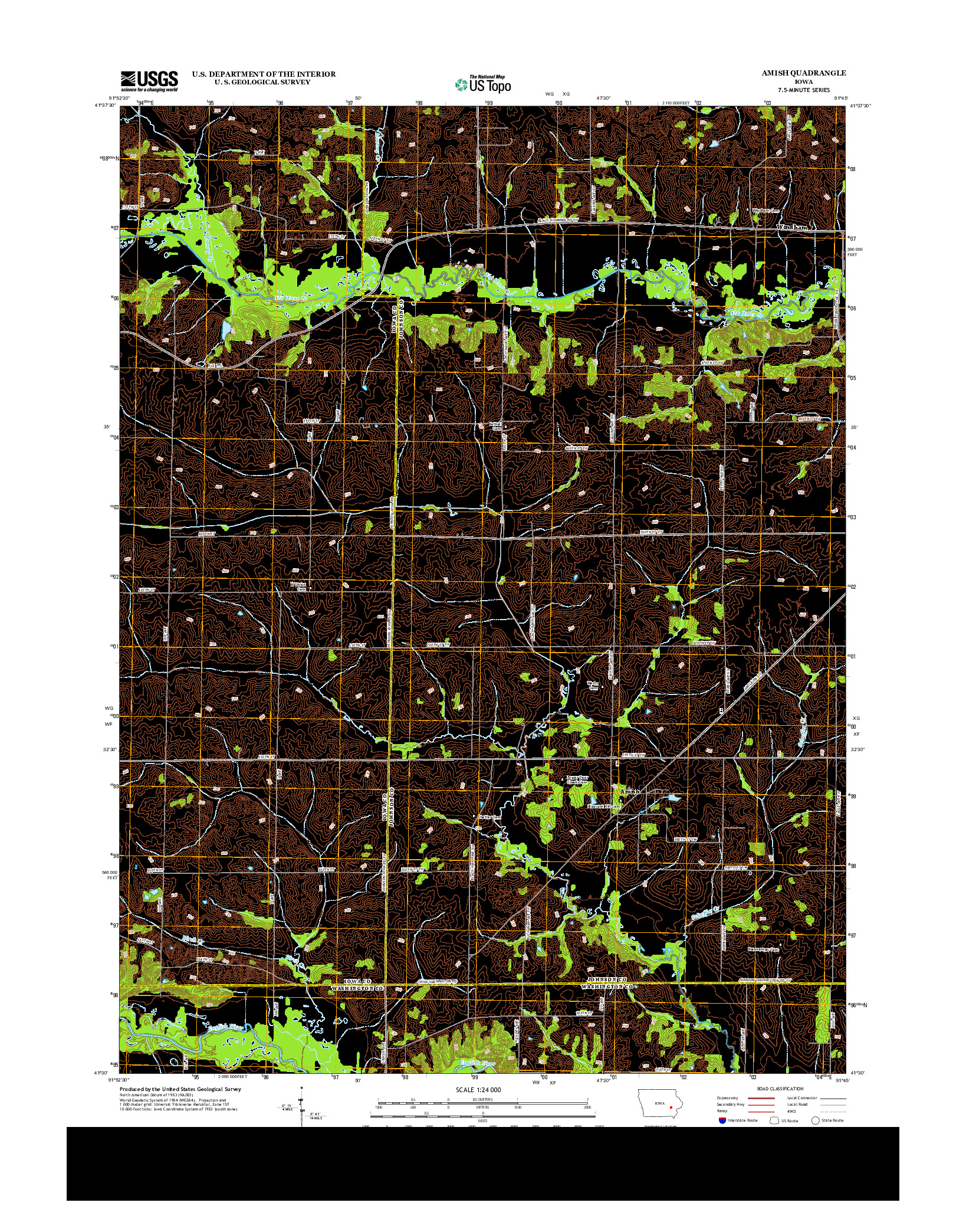 USGS US TOPO 7.5-MINUTE MAP FOR AMISH, IA 2013