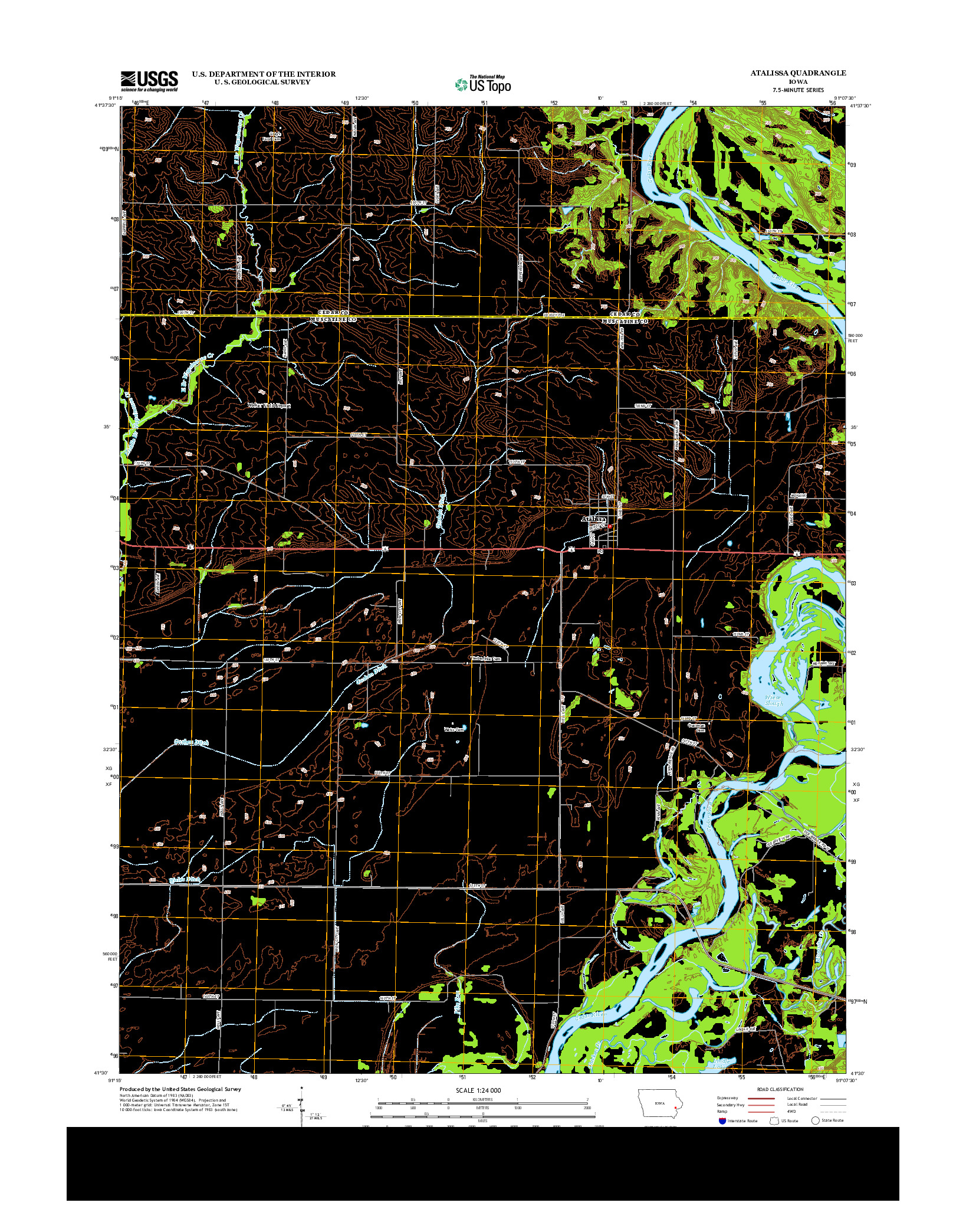 USGS US TOPO 7.5-MINUTE MAP FOR ATALISSA, IA 2013