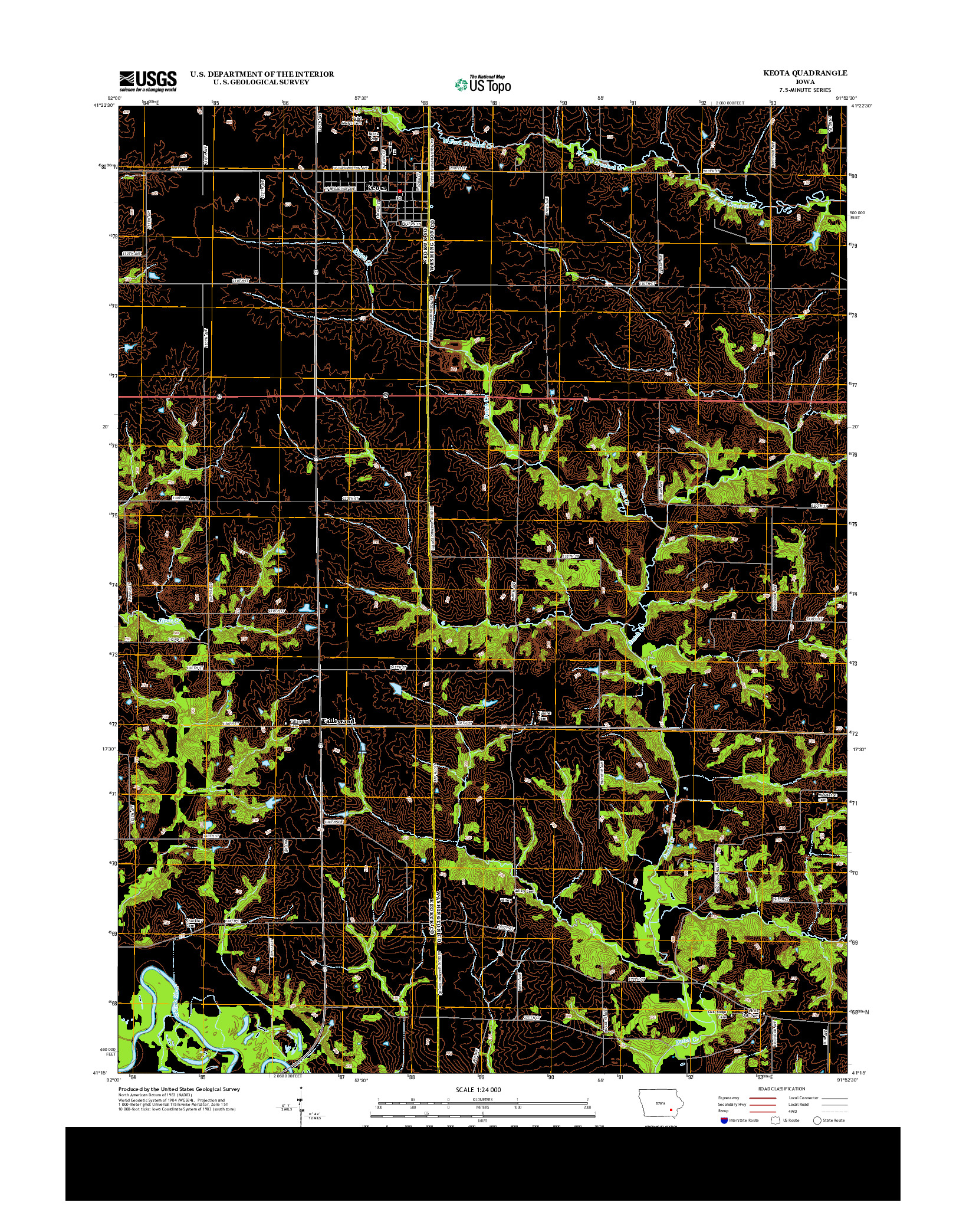 USGS US TOPO 7.5-MINUTE MAP FOR KEOTA, IA 2013