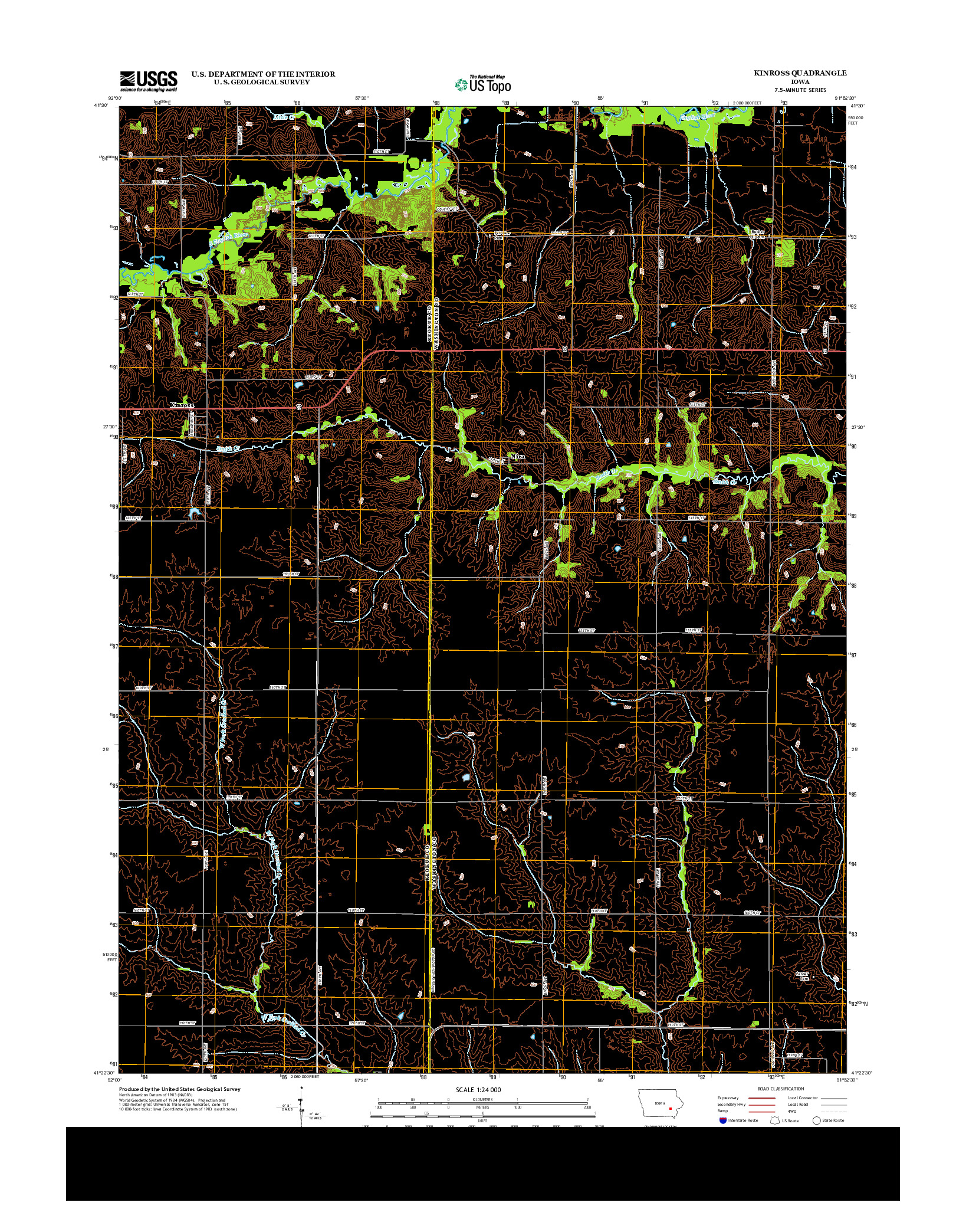 USGS US TOPO 7.5-MINUTE MAP FOR KINROSS, IA 2013