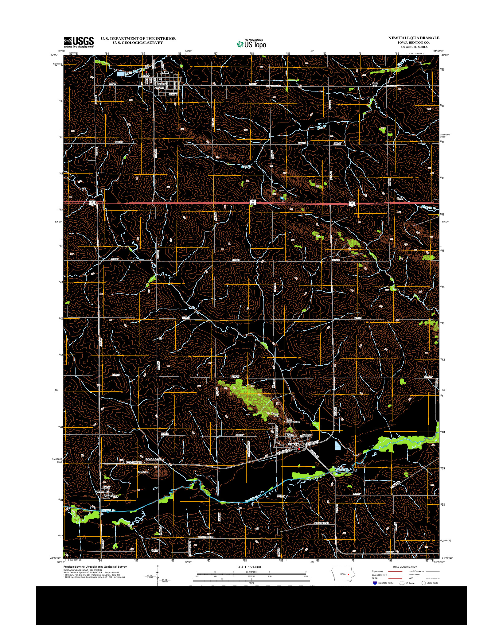USGS US TOPO 7.5-MINUTE MAP FOR NEWHALL, IA 2013