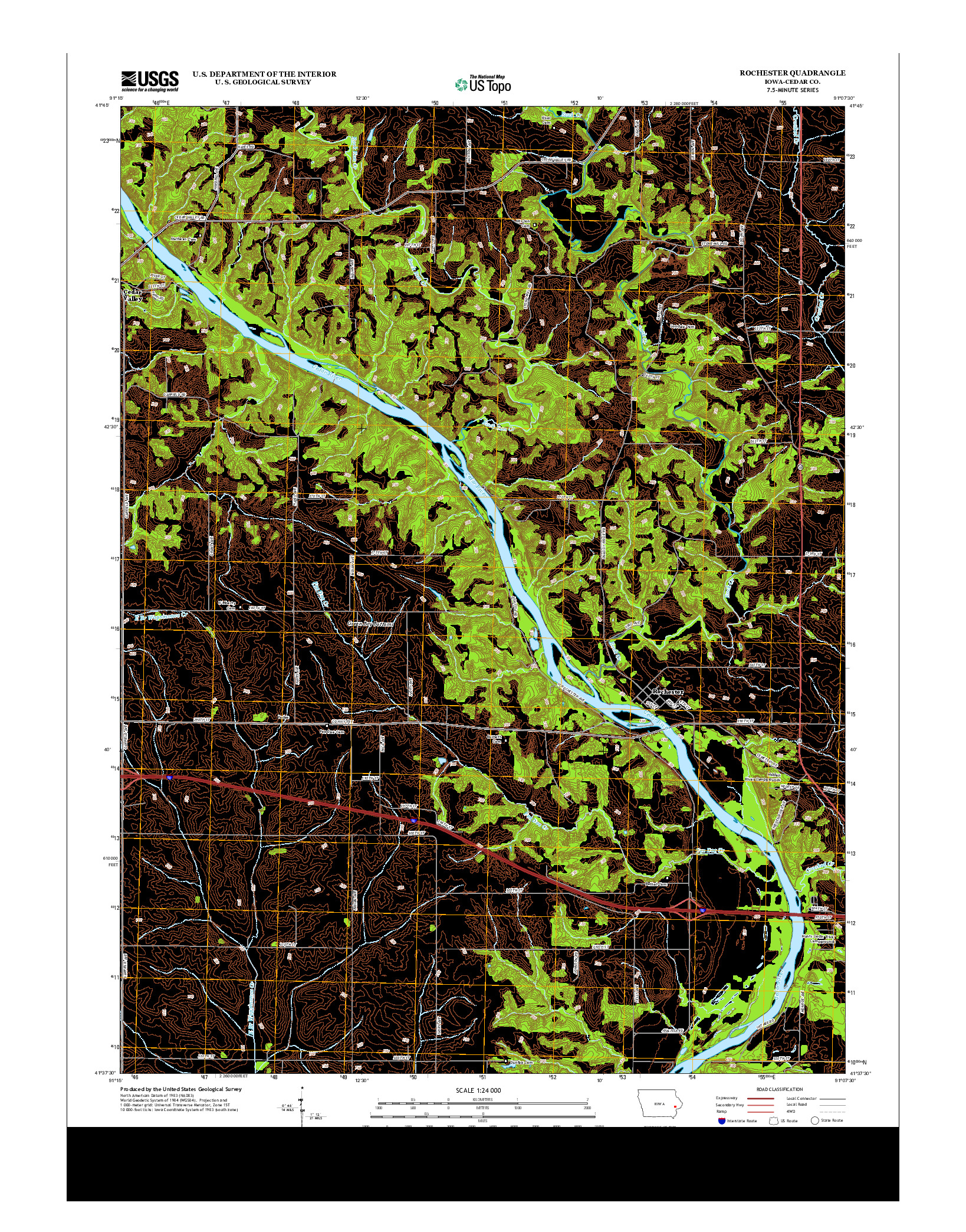 USGS US TOPO 7.5-MINUTE MAP FOR ROCHESTER, IA 2013