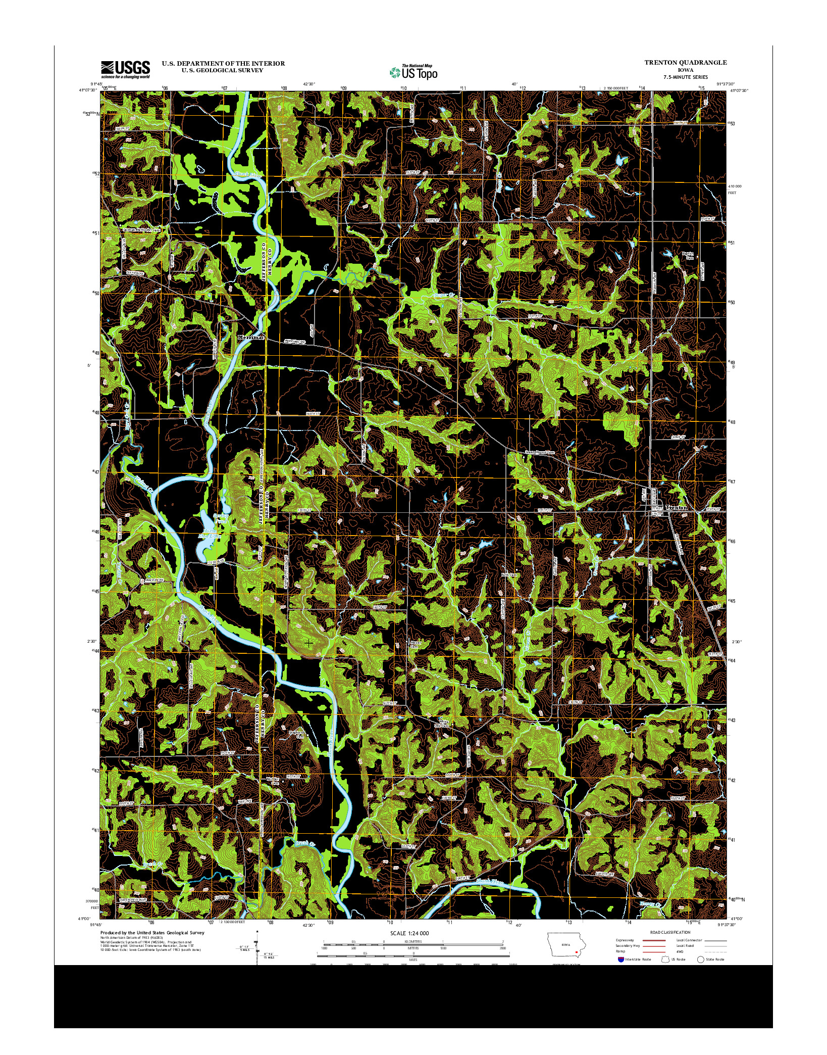 USGS US TOPO 7.5-MINUTE MAP FOR TRENTON, IA 2013